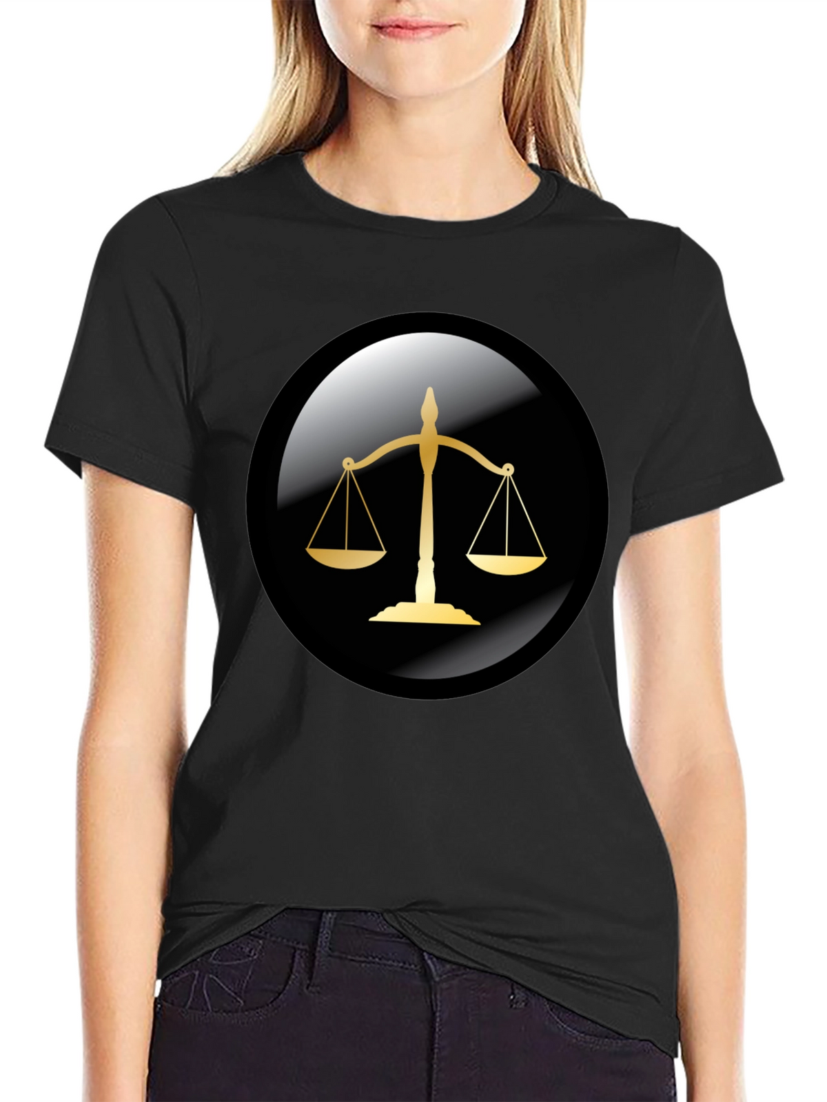 Scales of Justice Graphic Tee - Black
