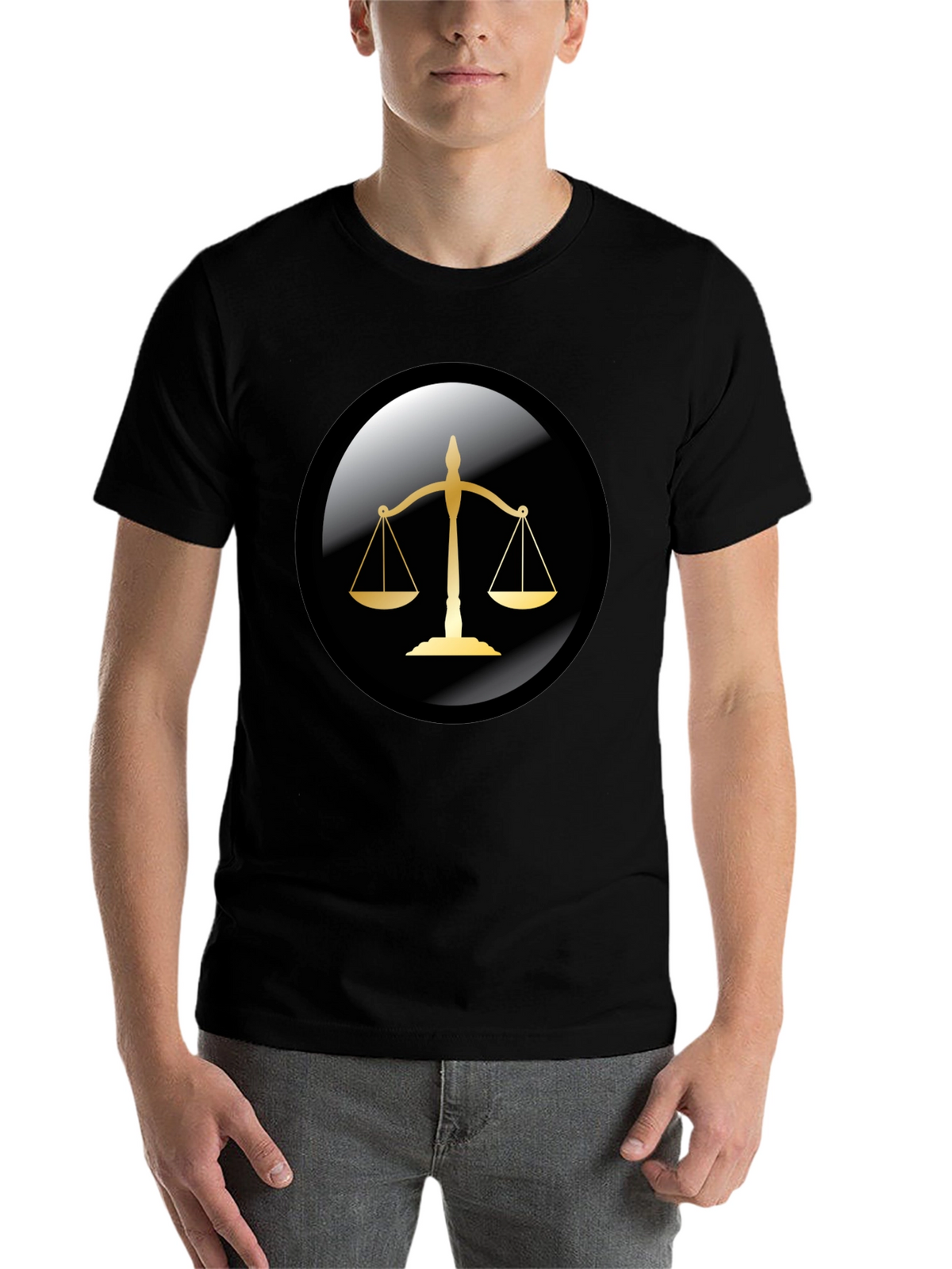 Scales of Justice Graphic Tee - Black