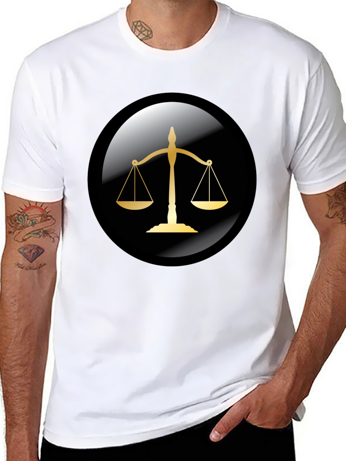 Scales of Justice Graphic Tee - Black