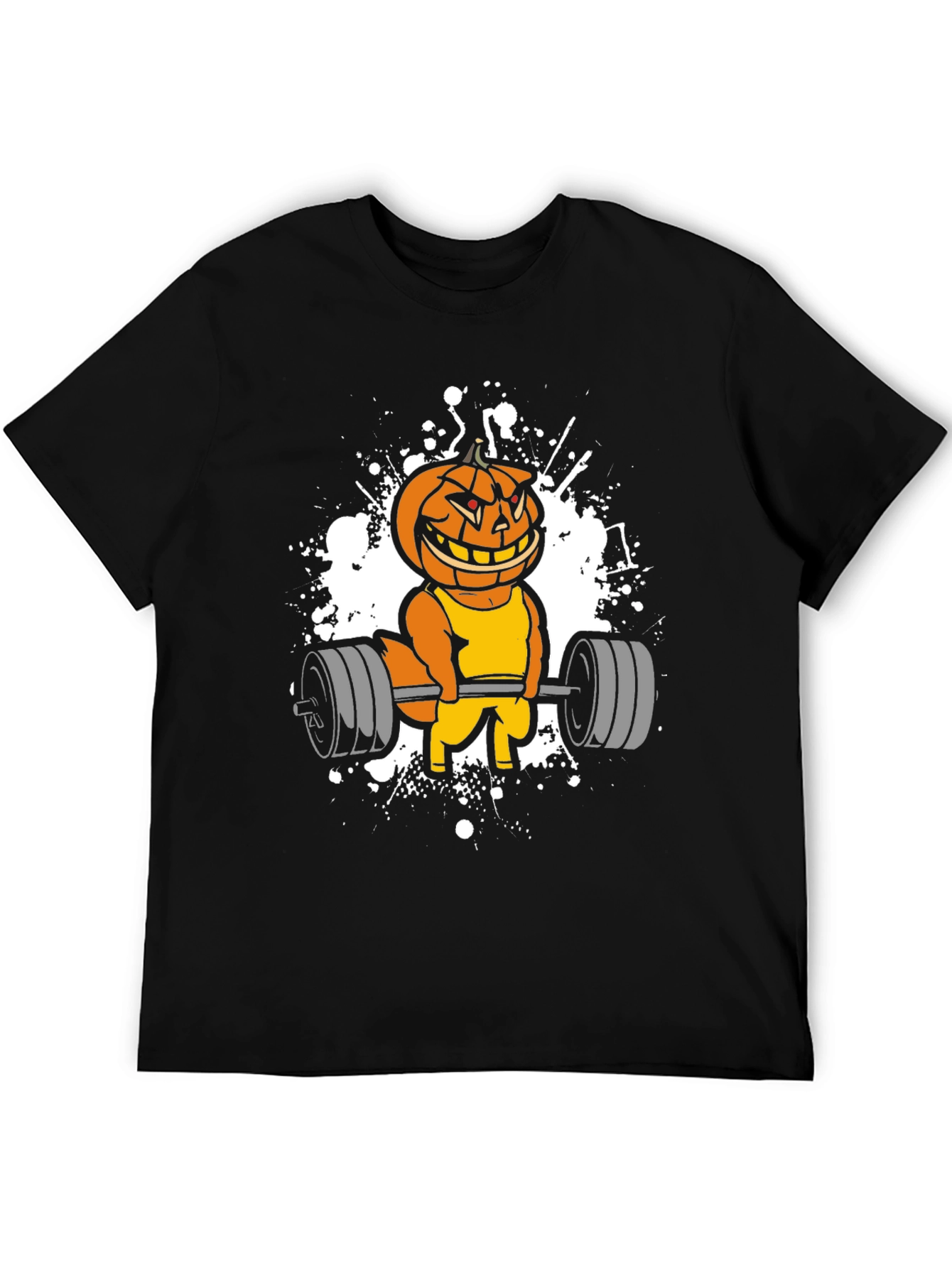 Halloween Pumpkin Gym Workout Black T-Shirt