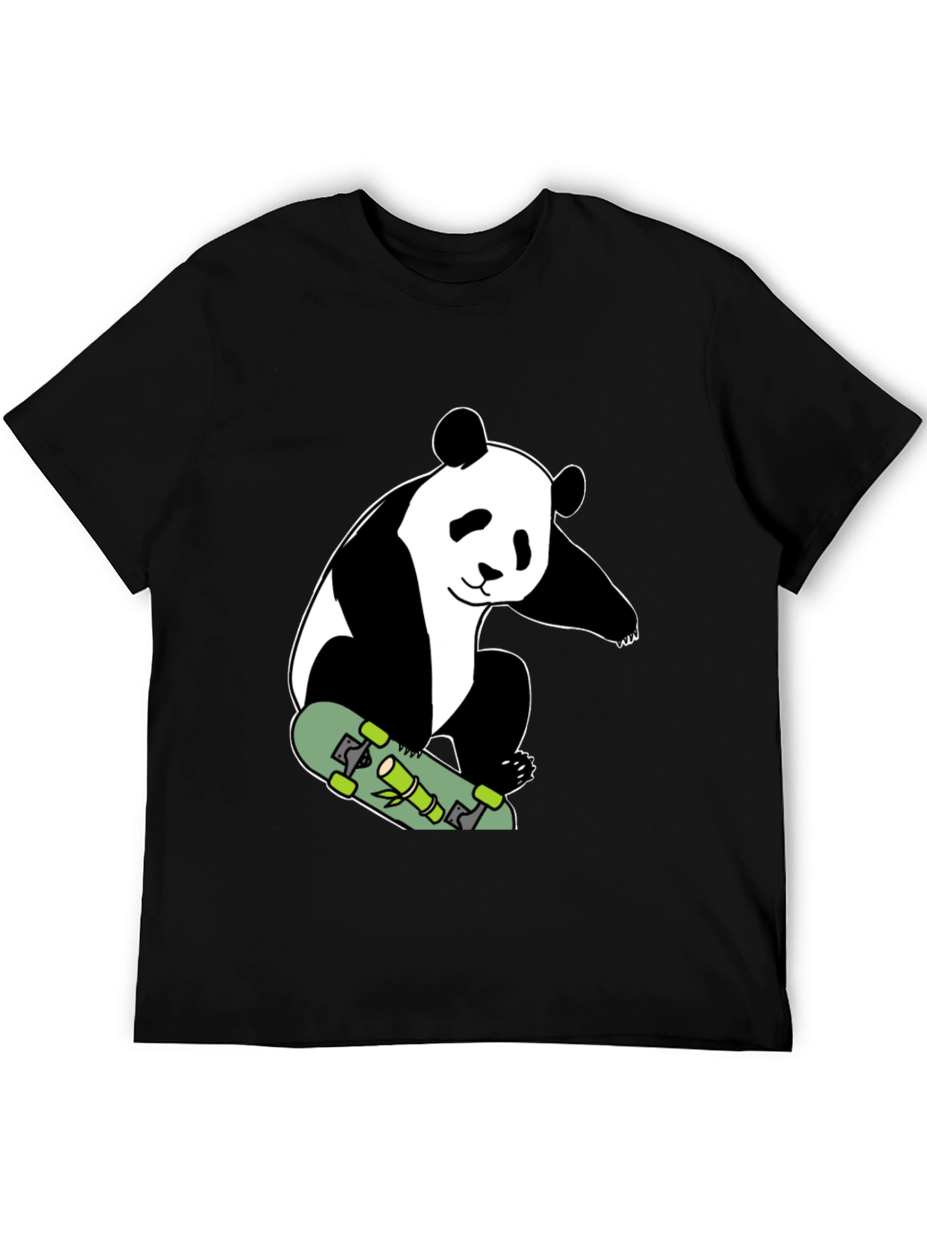 Panda Skateboard T-Shirt - Black