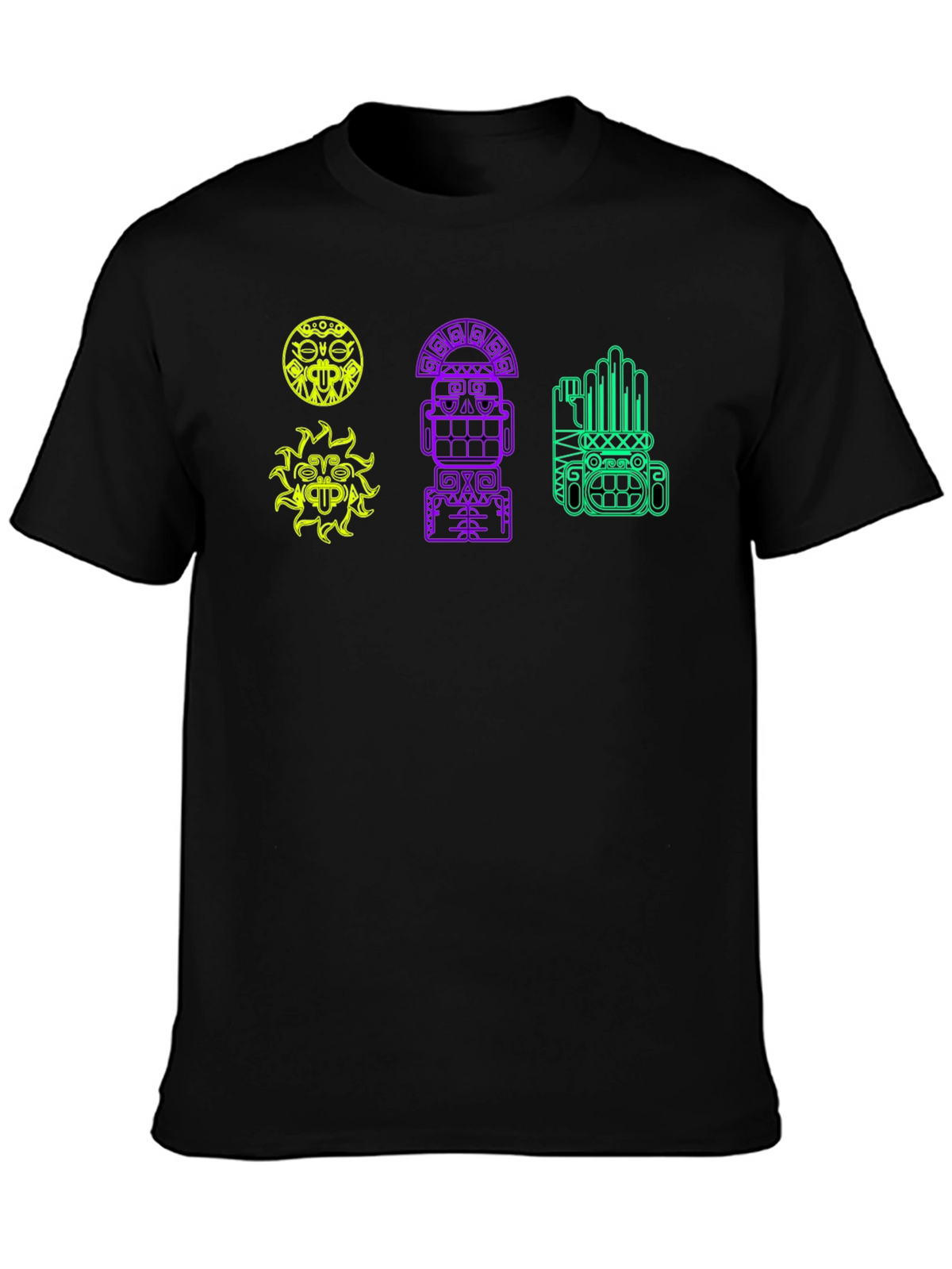 Tribal Graphic Tee - Black Cotton Comfort