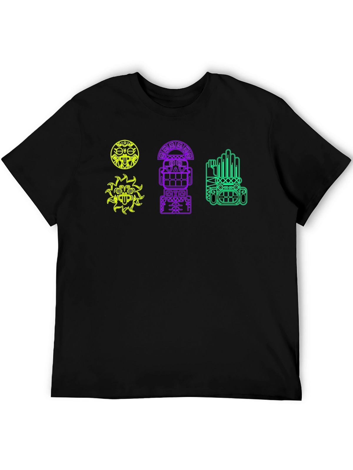 Tribal Graphic Tee - Black Cotton Comfort