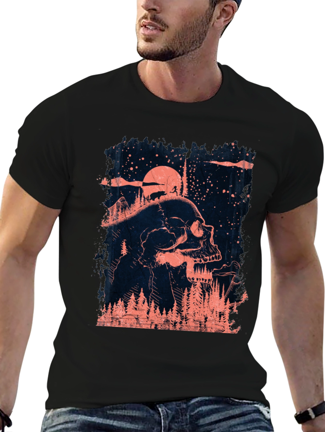 Skull & Forest Graphic T-Shirt