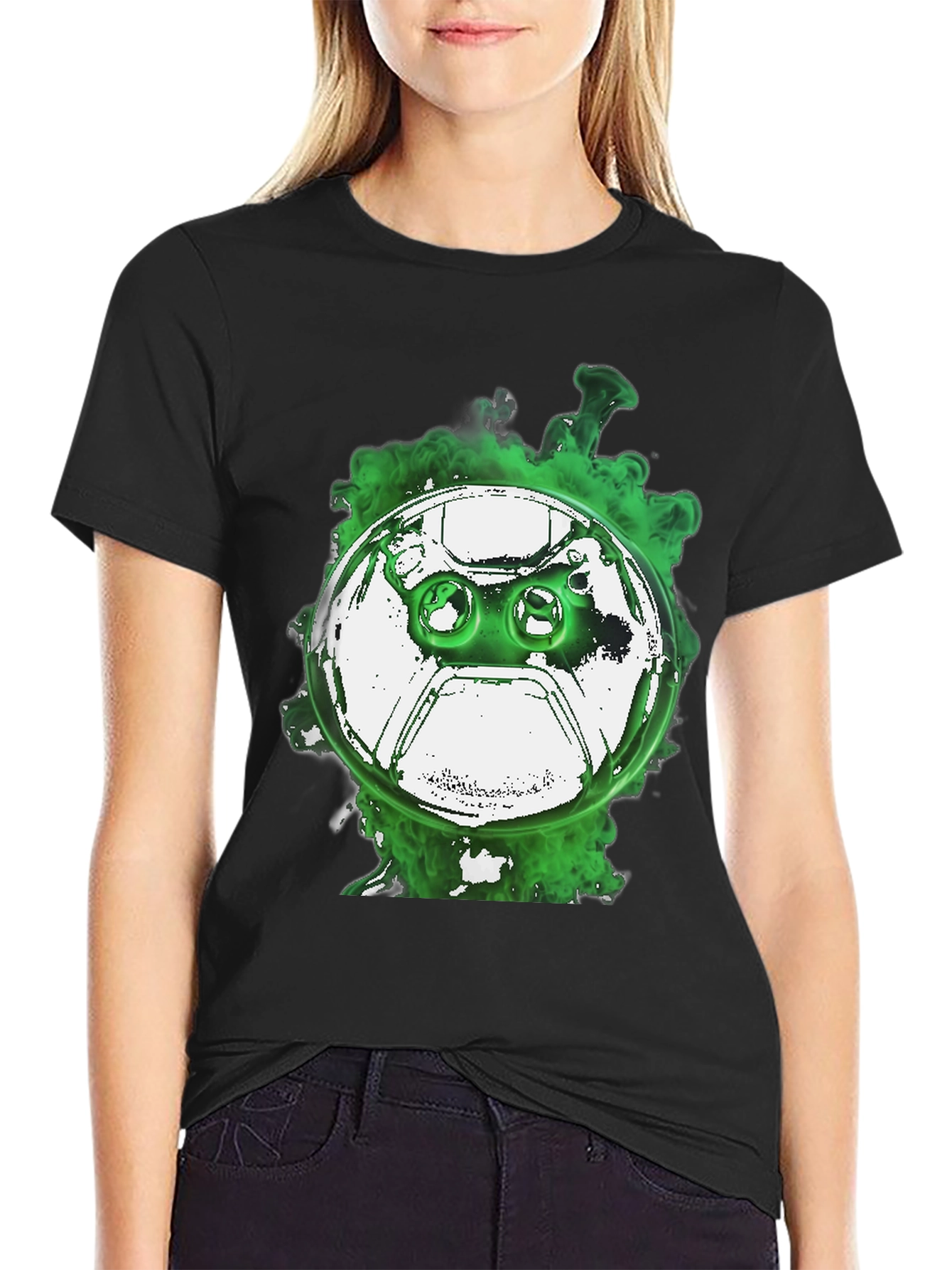 Gaming Controller T-Shirt - Green Smoke Design