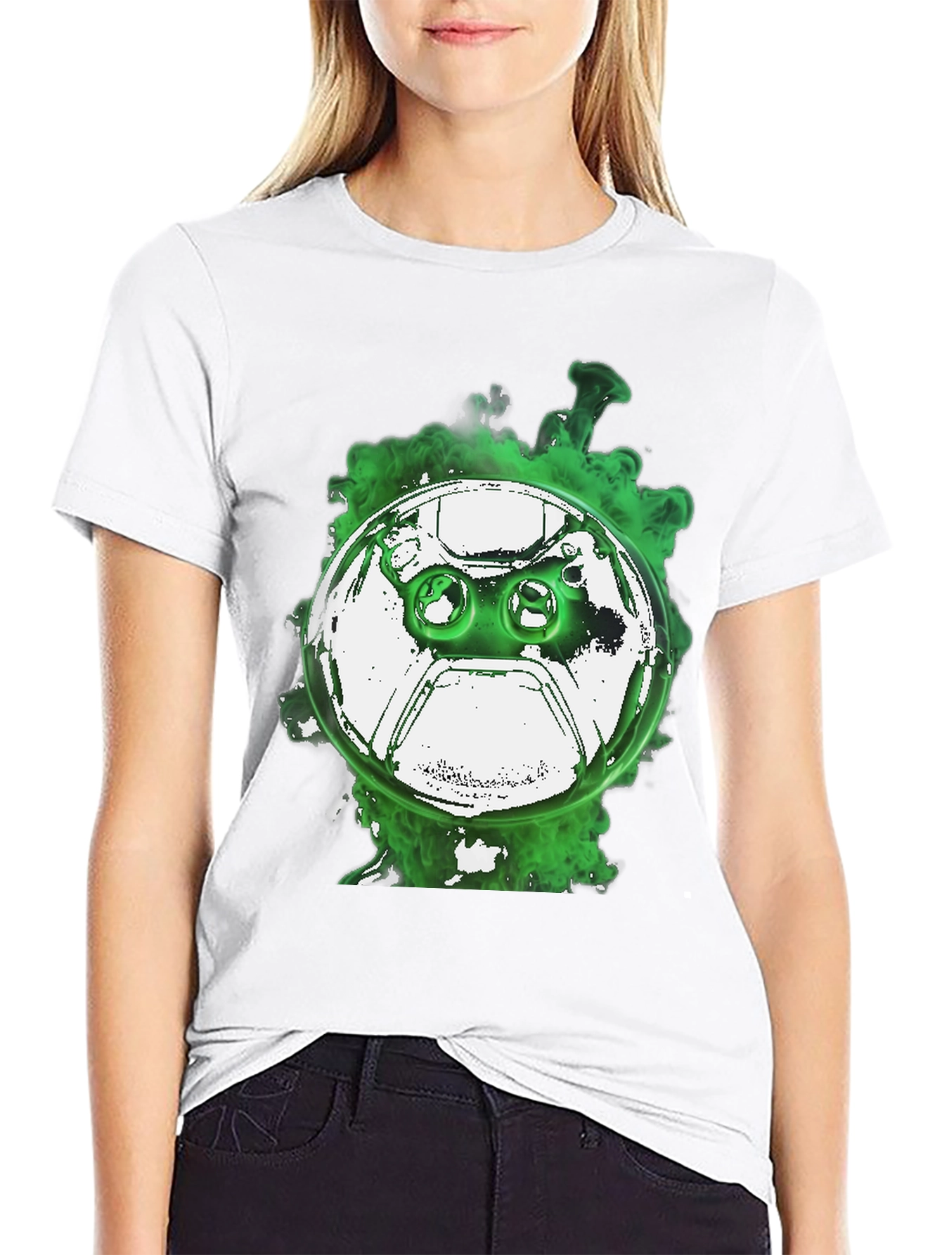Gaming Controller T-Shirt - Green Smoke Design