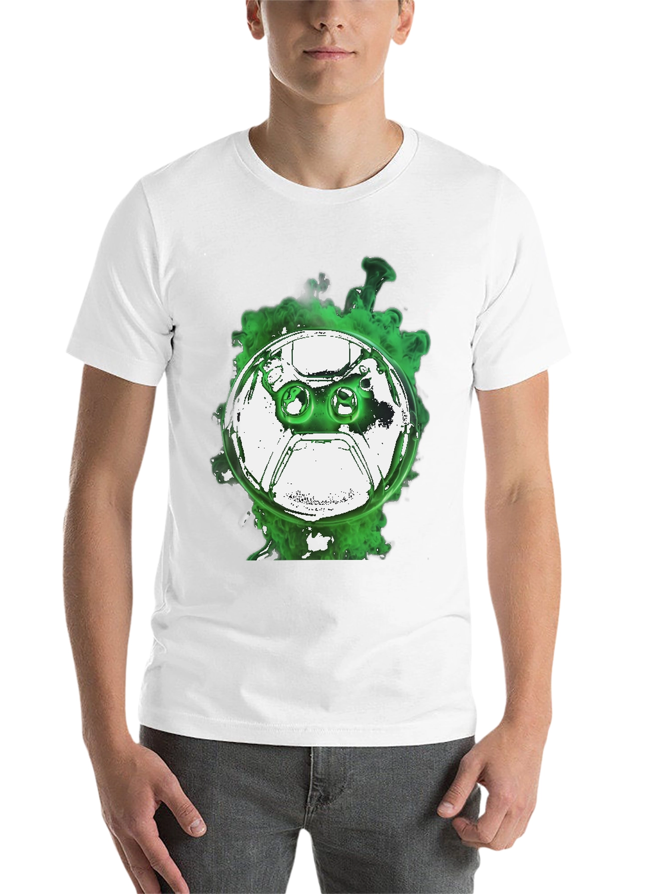 Gaming Controller T-Shirt - Green Smoke Design