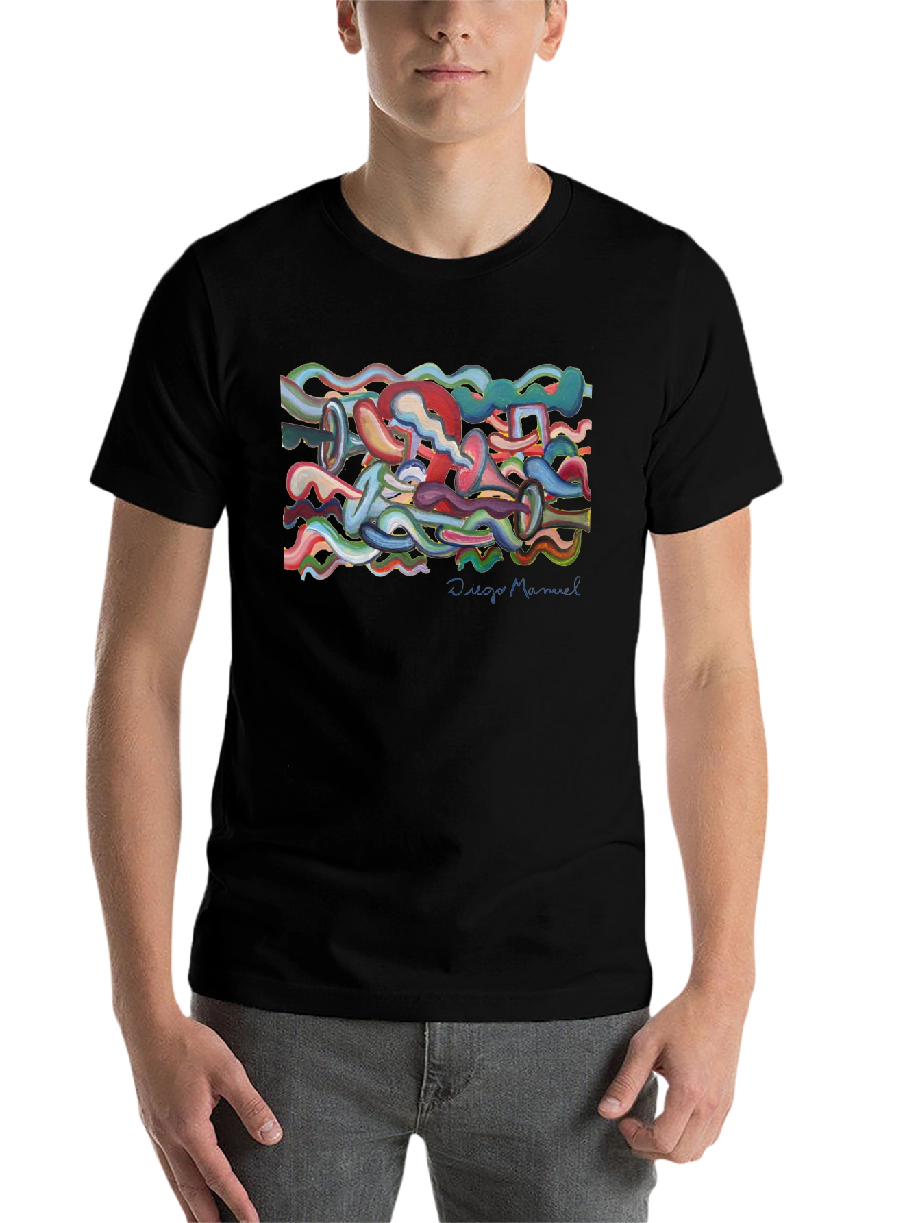 Abstract Art Black T-Shirt - Unique Design