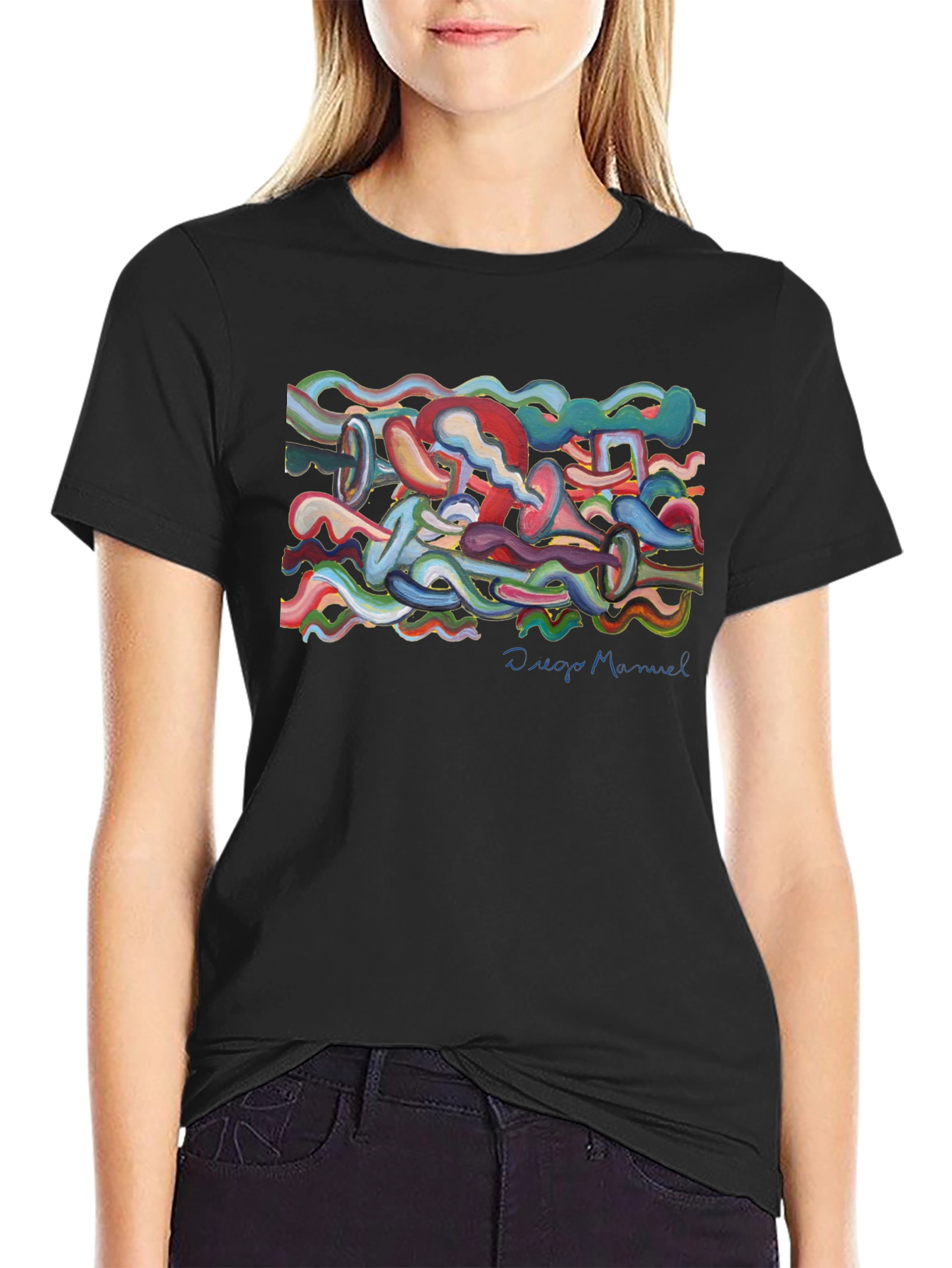 Abstract Art Black T-Shirt - Unique Design