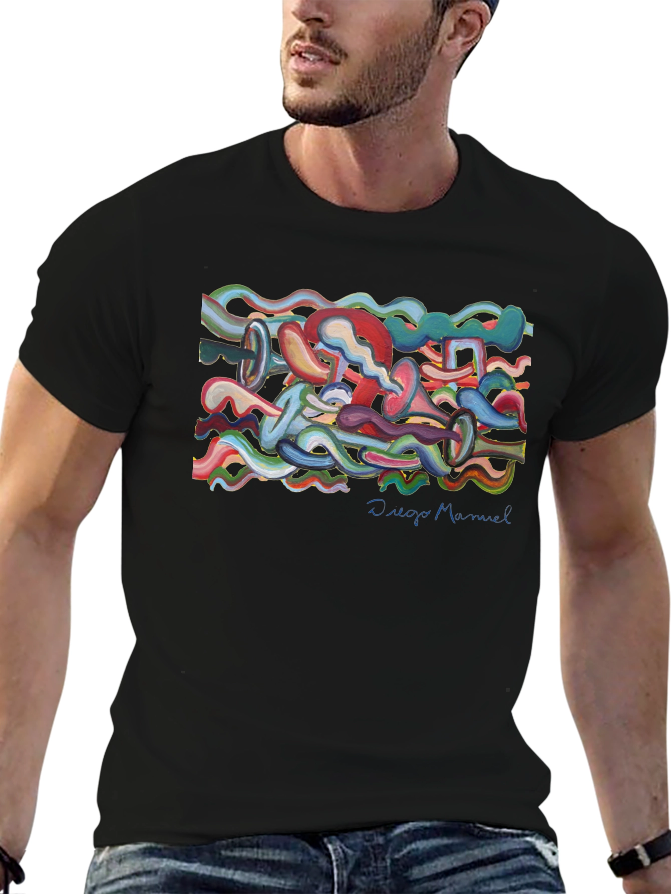 Abstract Art Black T-Shirt - Unique Design