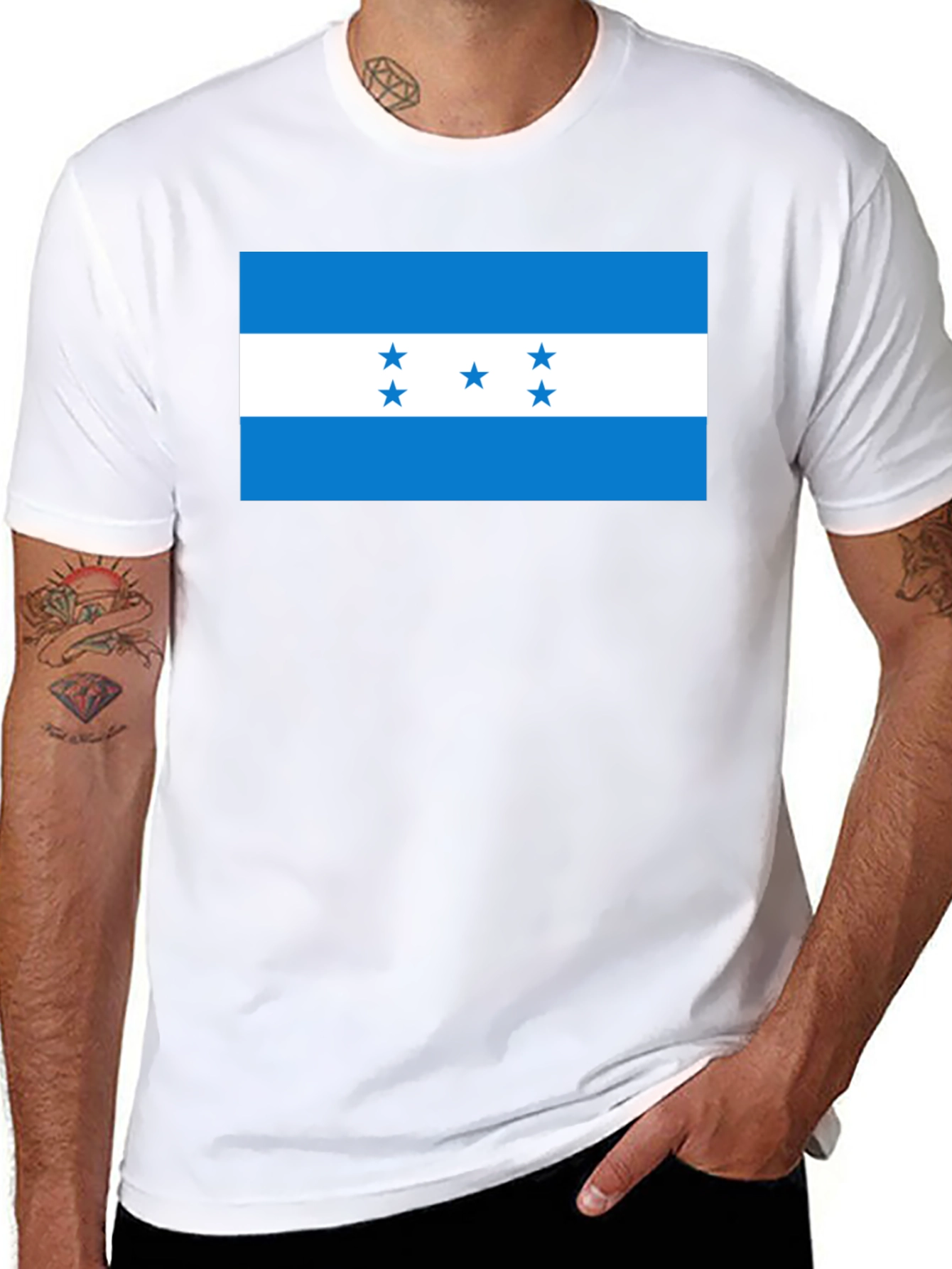 Honduras Flag Graphic Tee - Black T-Shirt