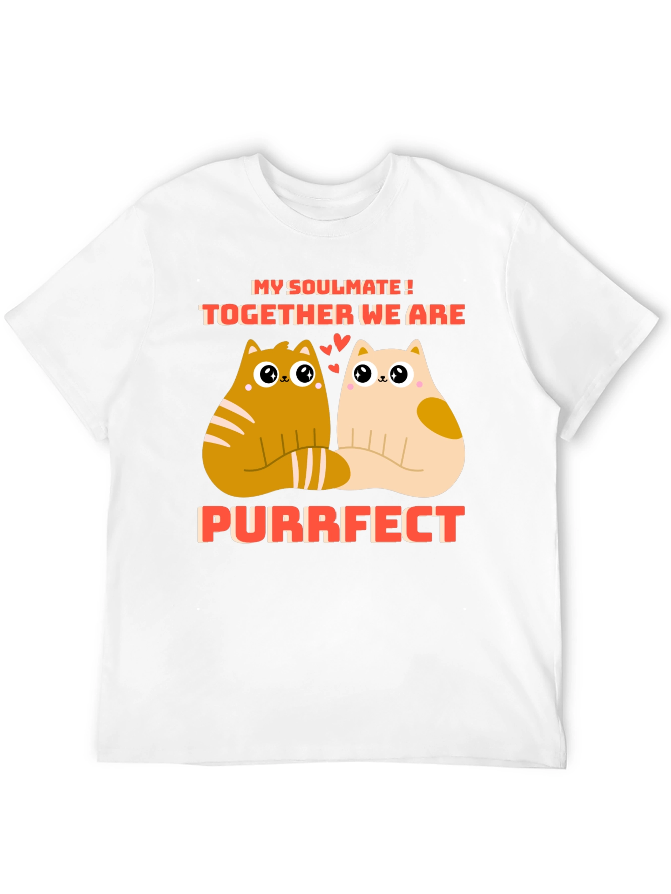 Purrfect Soulmate Cats Graphic T-Shirt