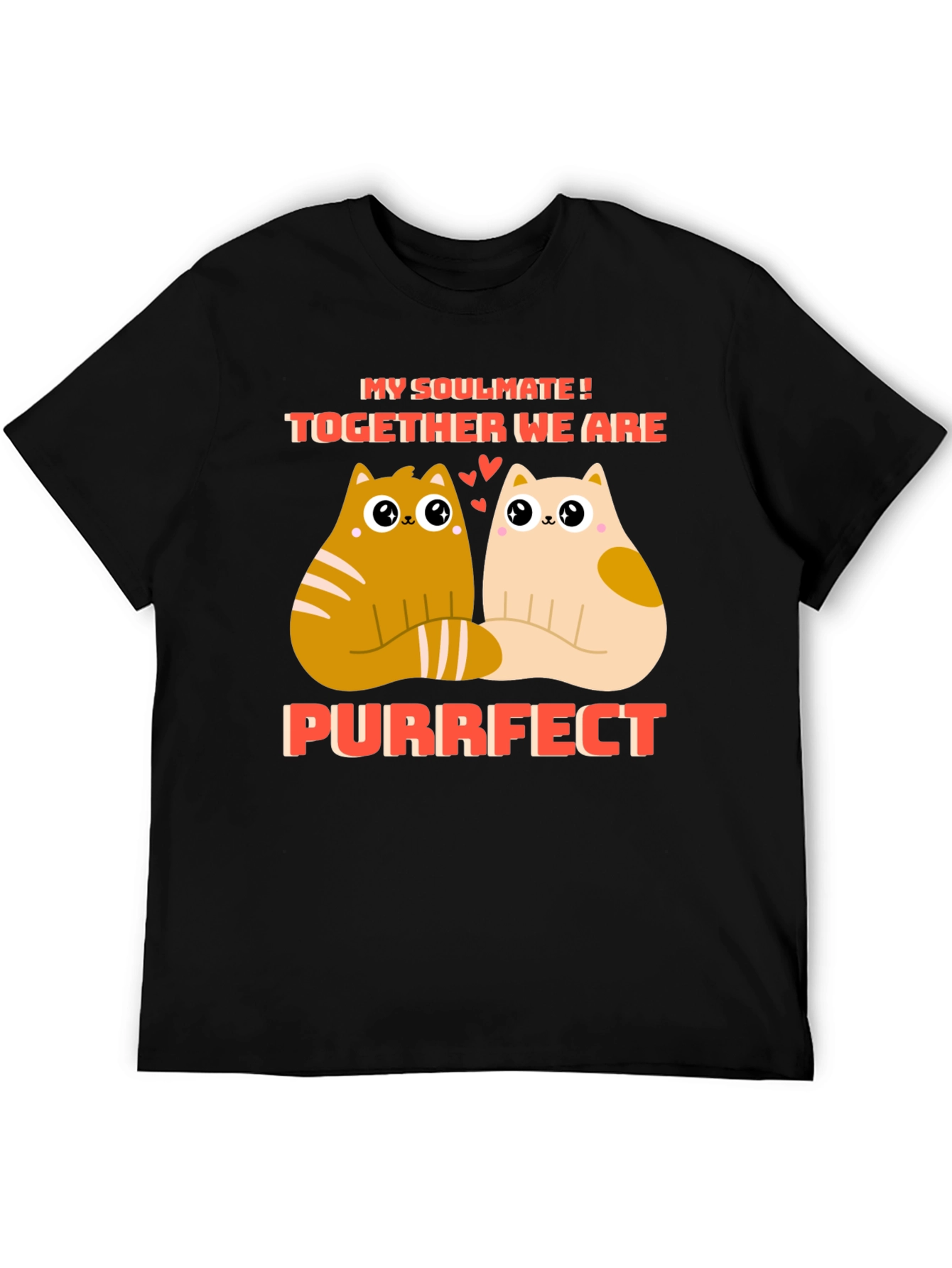 Purrfect Soulmate Cats Graphic T-Shirt