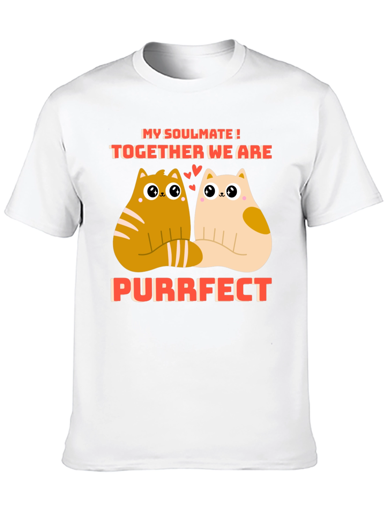 Purrfect Soulmate Cats Graphic T-Shirt
