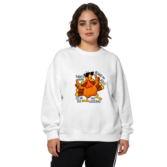 Funny Dancing Turkey Thanksgiving Dinner Vibe Crewneck Sweatshirt