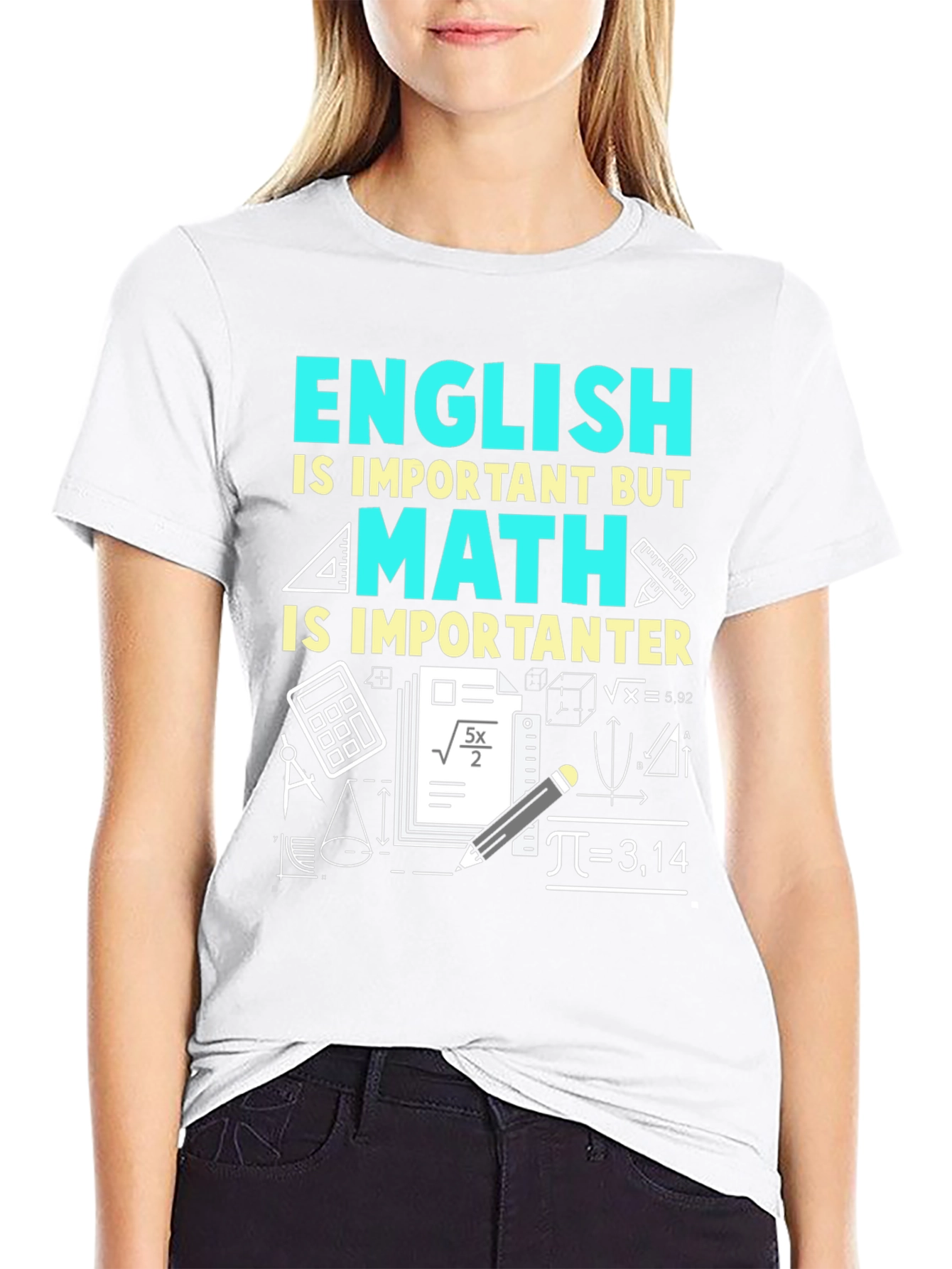 Math Is Importanter T-Shirt - Black Cotton Blend