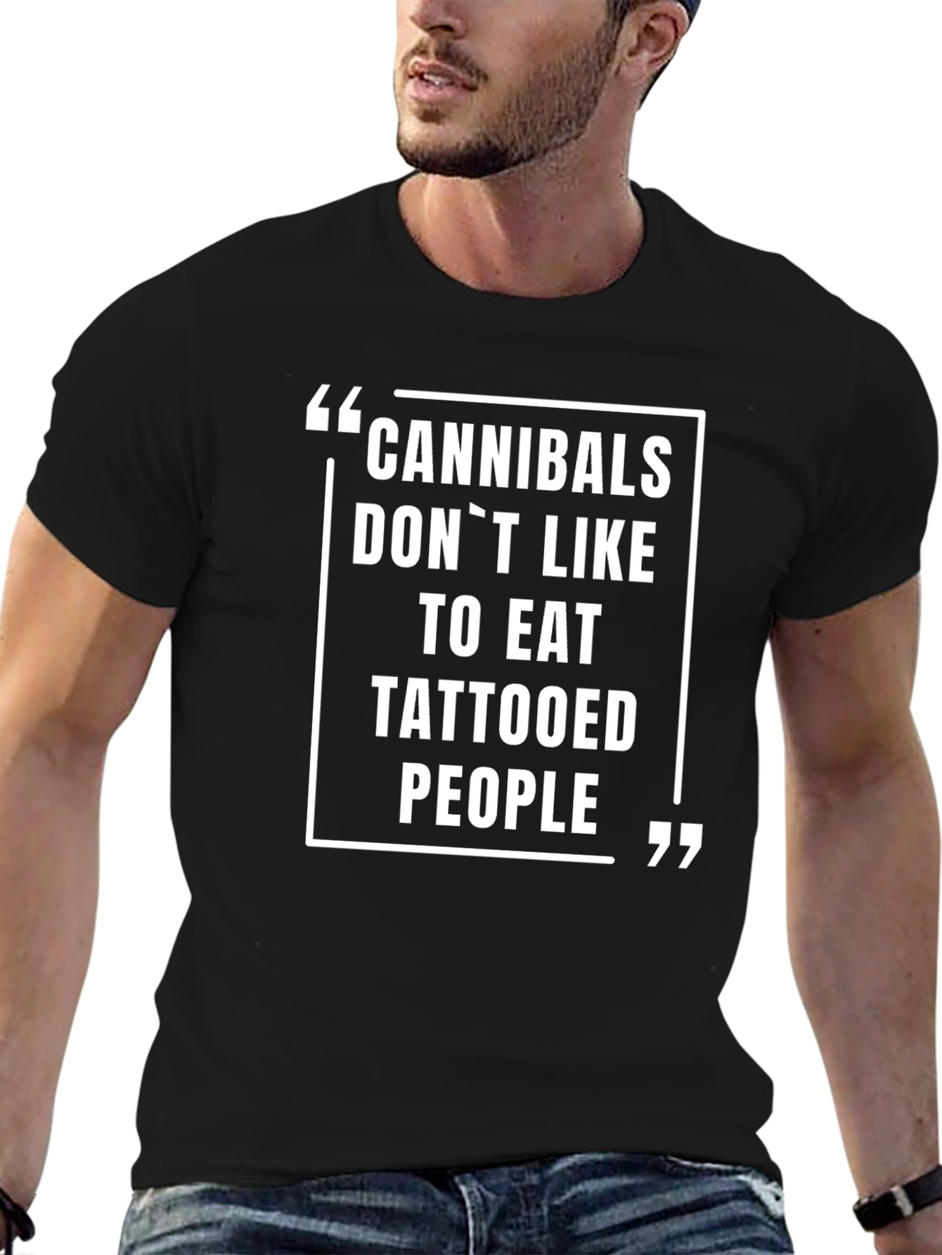 Cannibals Dont Like Tattooed People Funny T-Shirt
