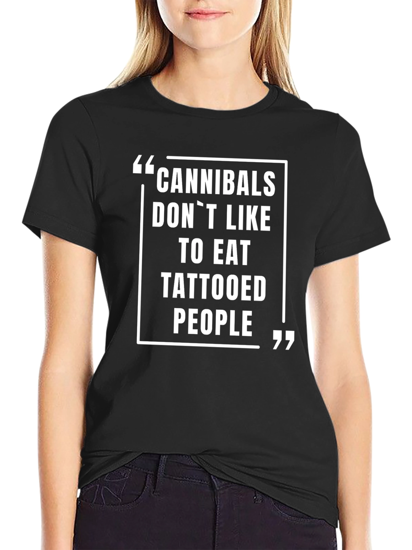 Cannibals Dont Like Tattooed People Funny T-Shirt