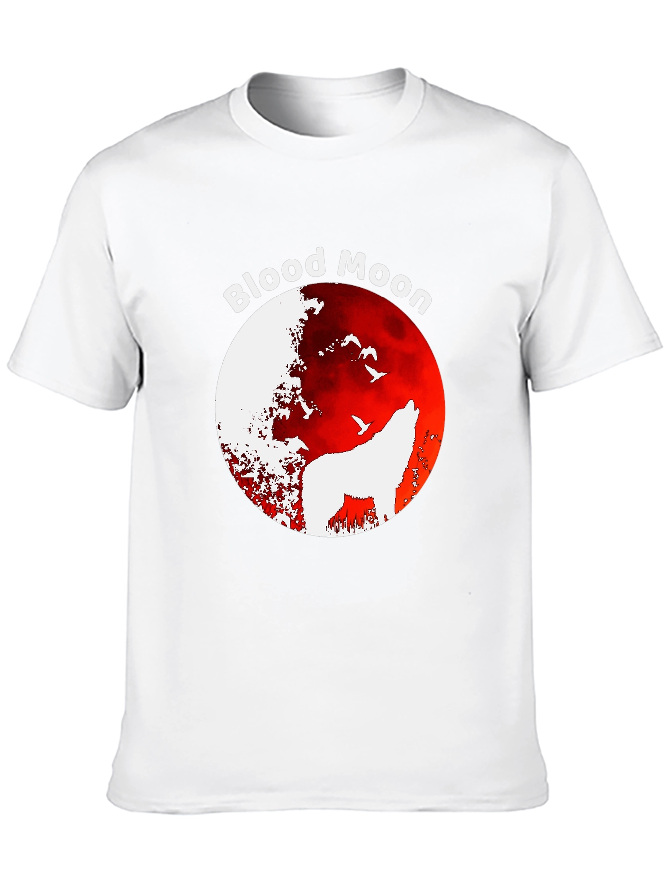 Blood Moon Wolf Graphic T-Shirt - Black