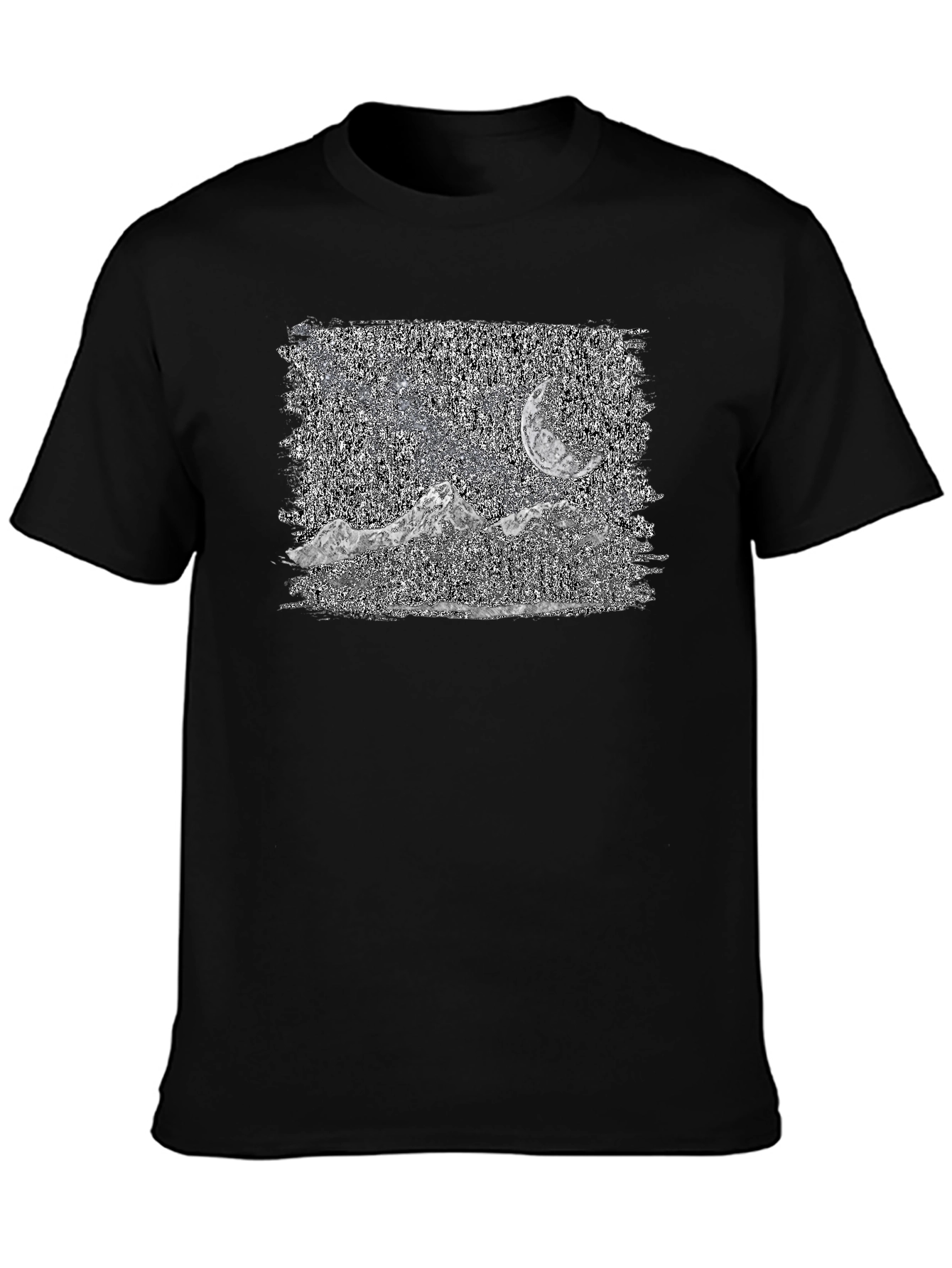 Mountain Moonscape Graphic Tee - Black