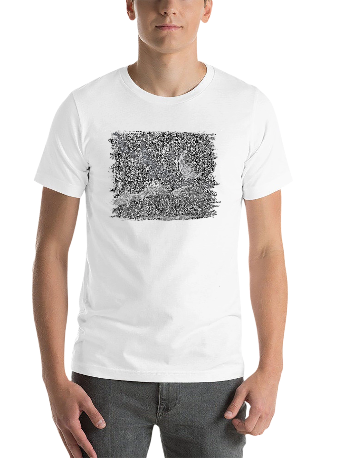 Mountain Moonscape Graphic Tee - Black