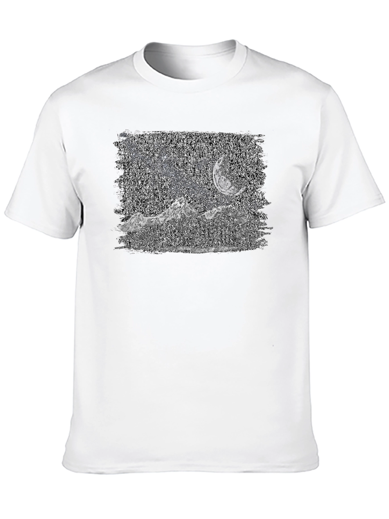 Mountain Moonscape Graphic Tee - Black