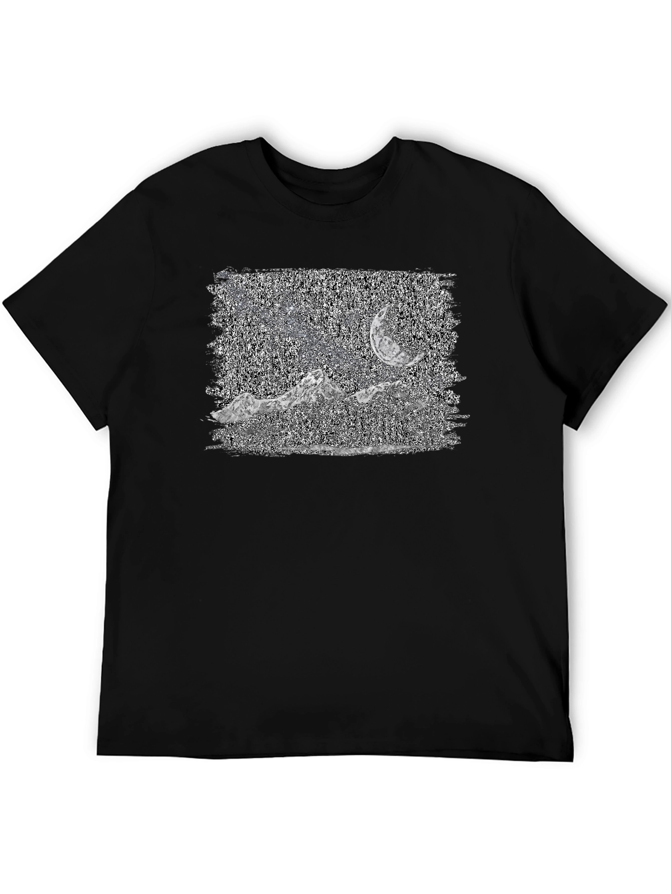 Mountain Moonscape Graphic Tee - Black