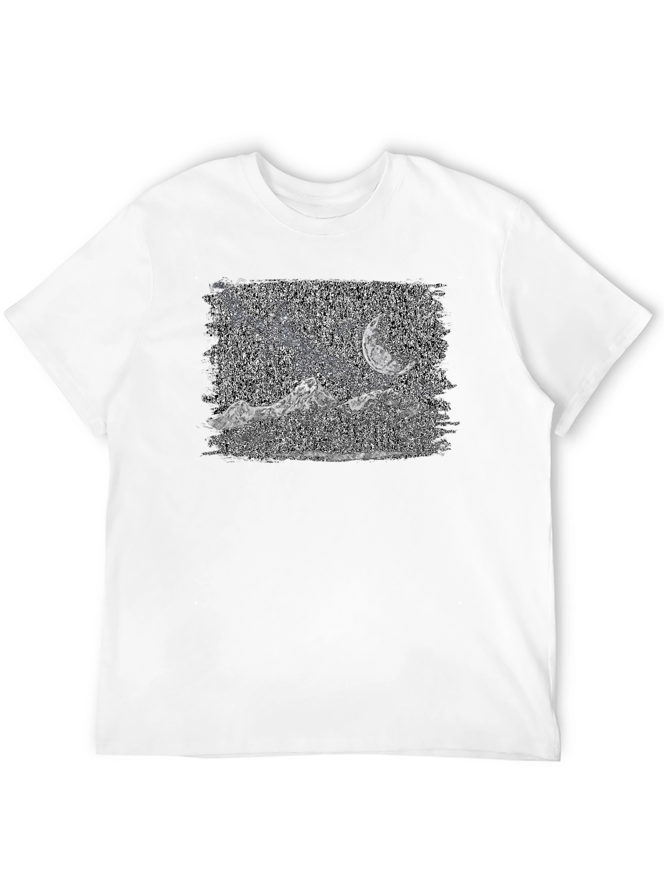 Mountain Moonscape Graphic Tee - Black