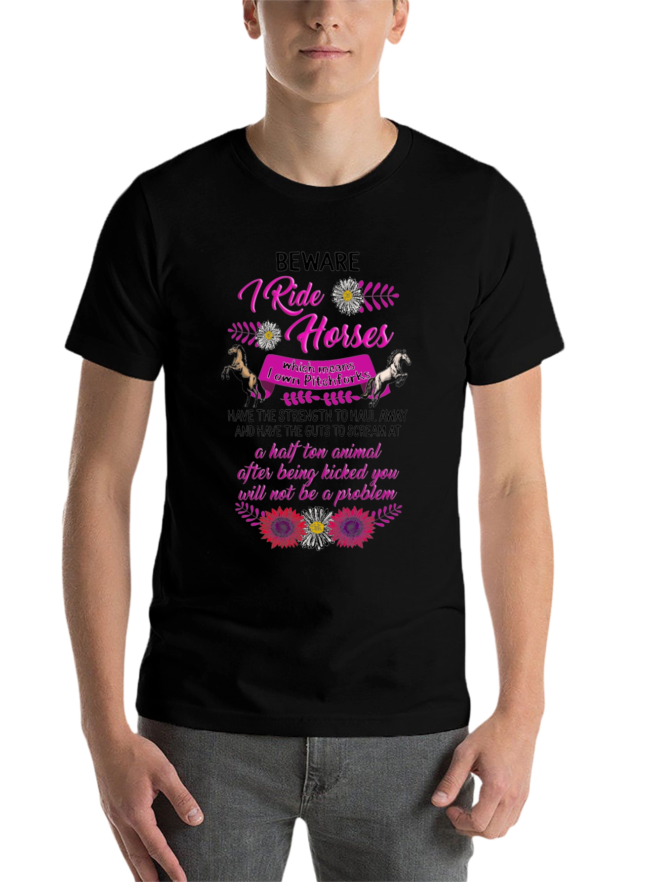 Beware I Ride Horses T-Shirt