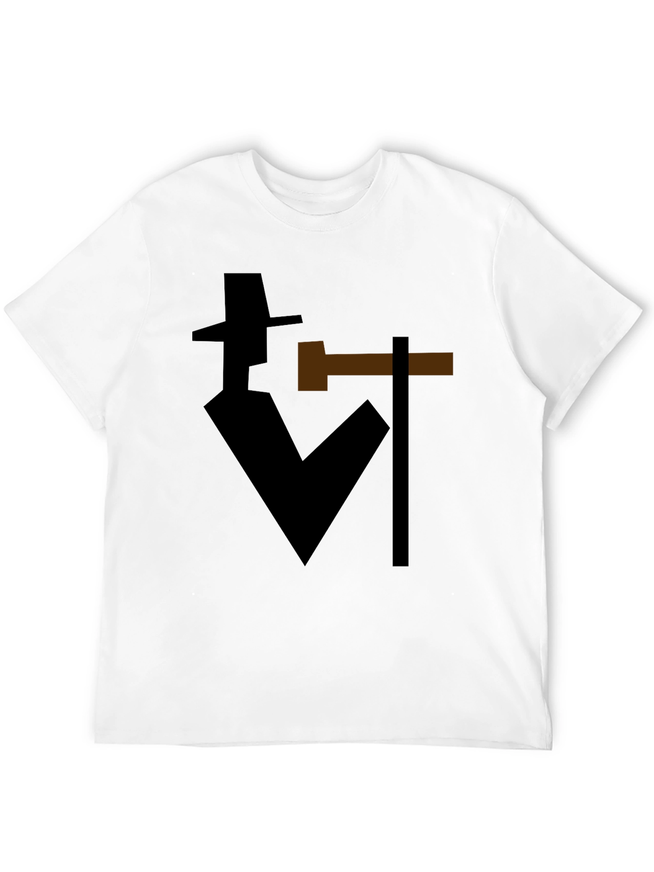Abstract Detective Graphic T-Shirt - Stylish Silhouette Tee