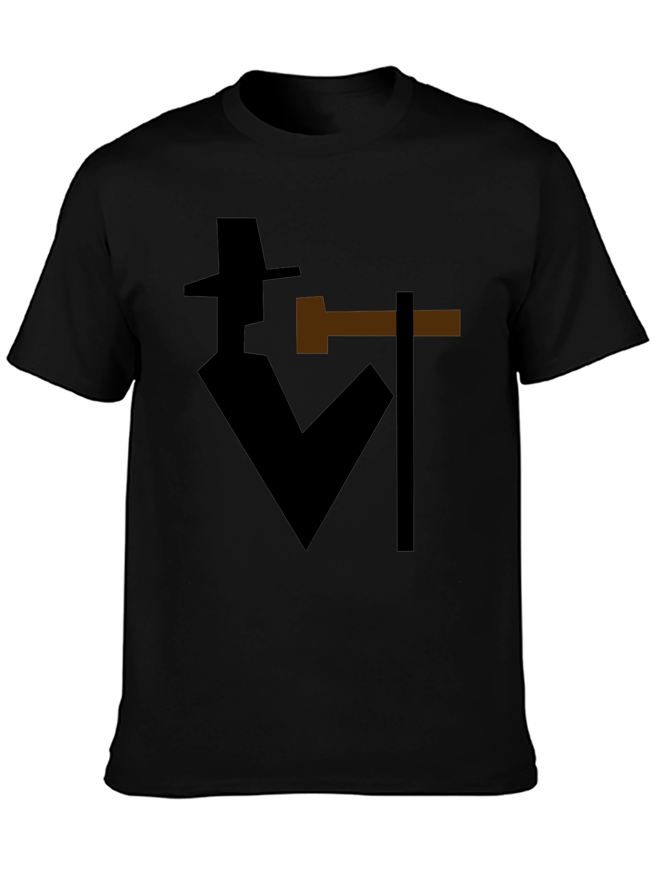 Abstract Detective Graphic T-Shirt - Stylish Silhouette Tee