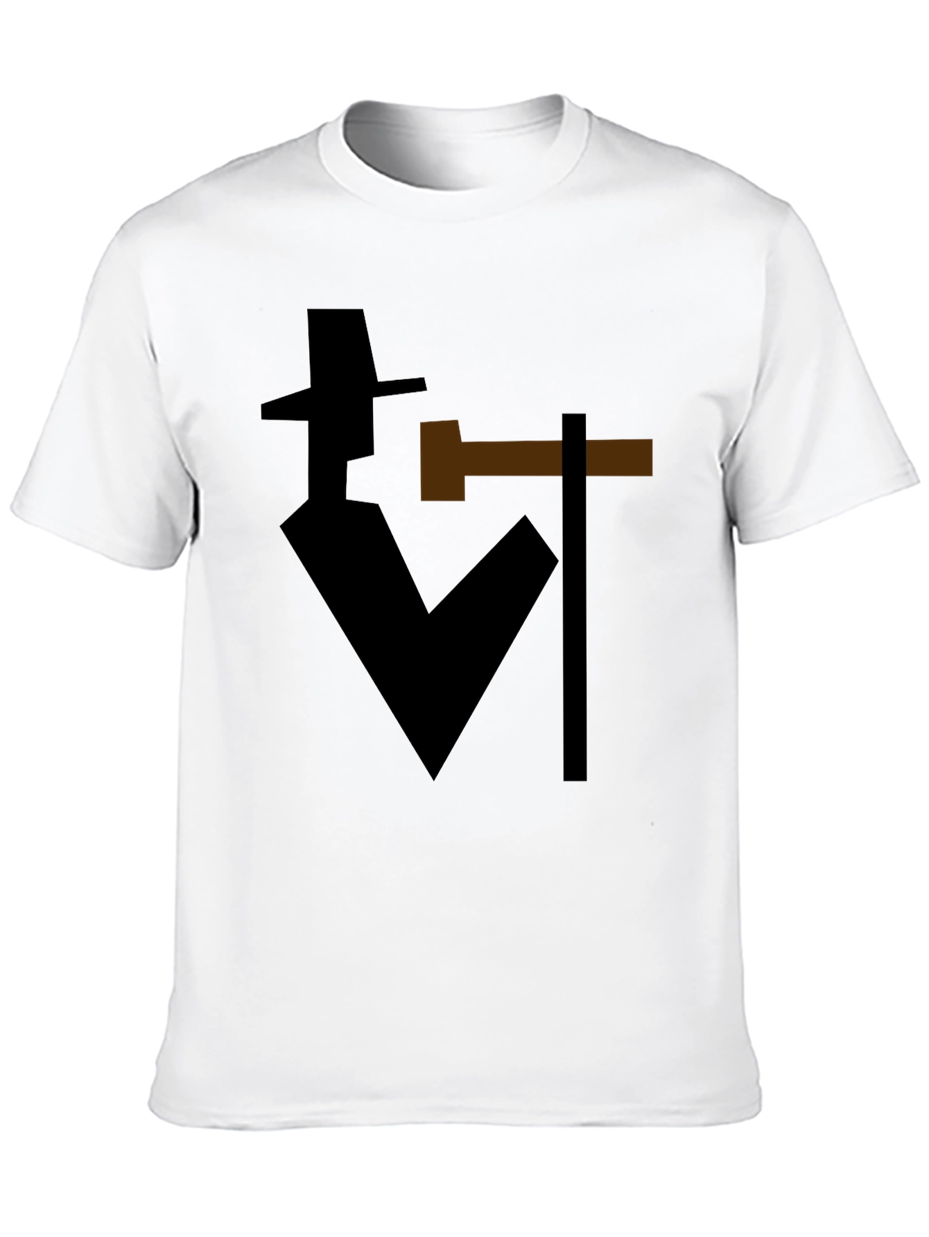 Abstract Detective Graphic T-Shirt - Stylish Silhouette Tee