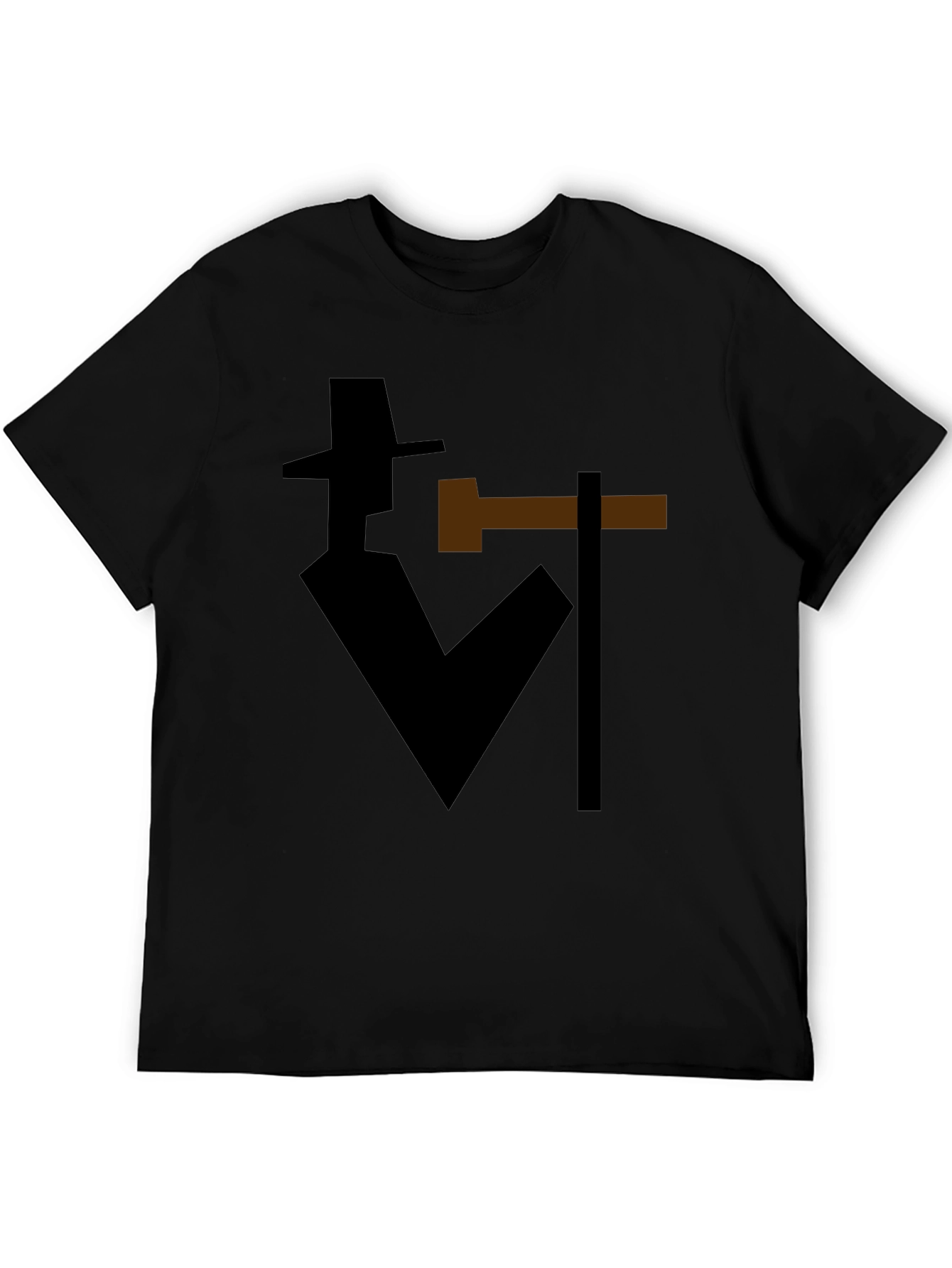Abstract Detective Graphic T-Shirt - Stylish Silhouette Tee