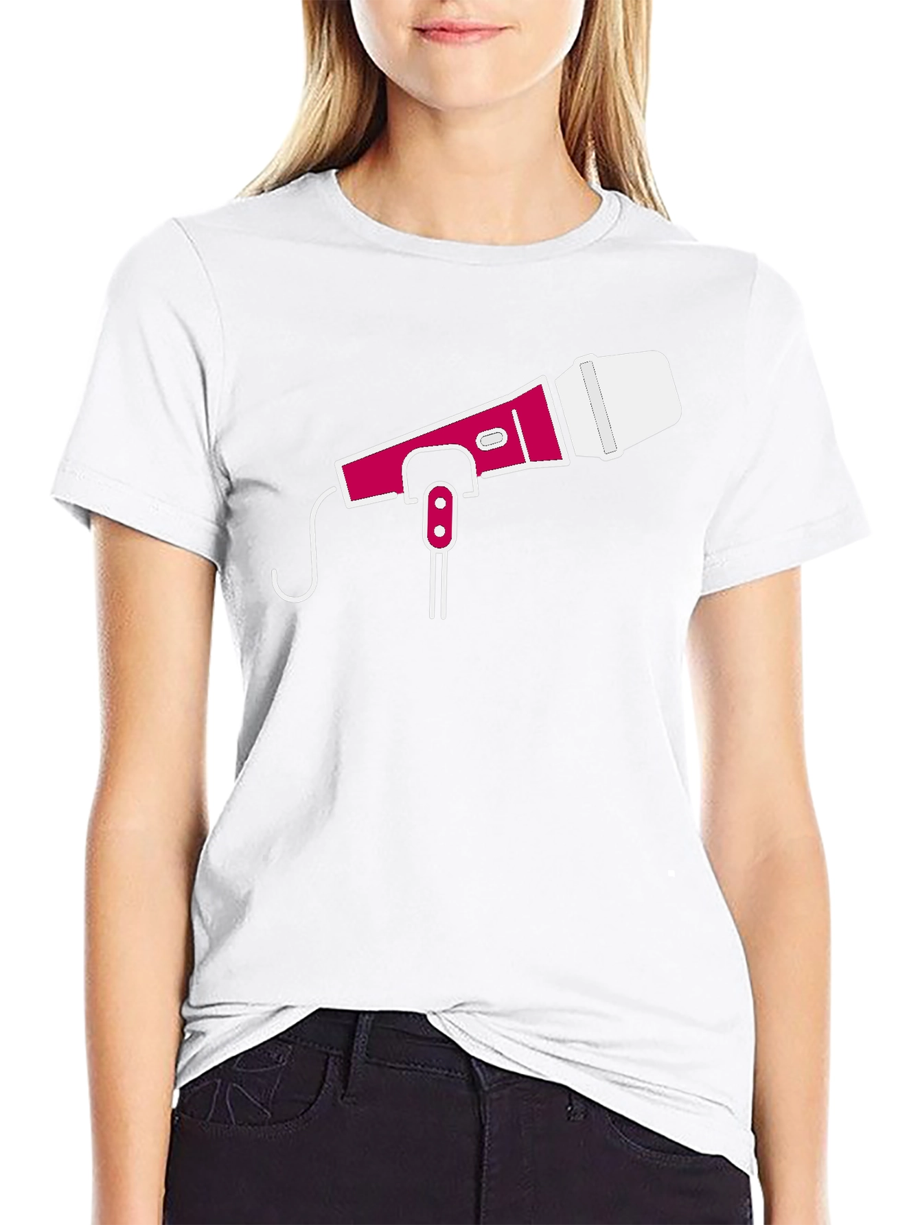 Microphone Graphic Tee - Black Cotton Blend