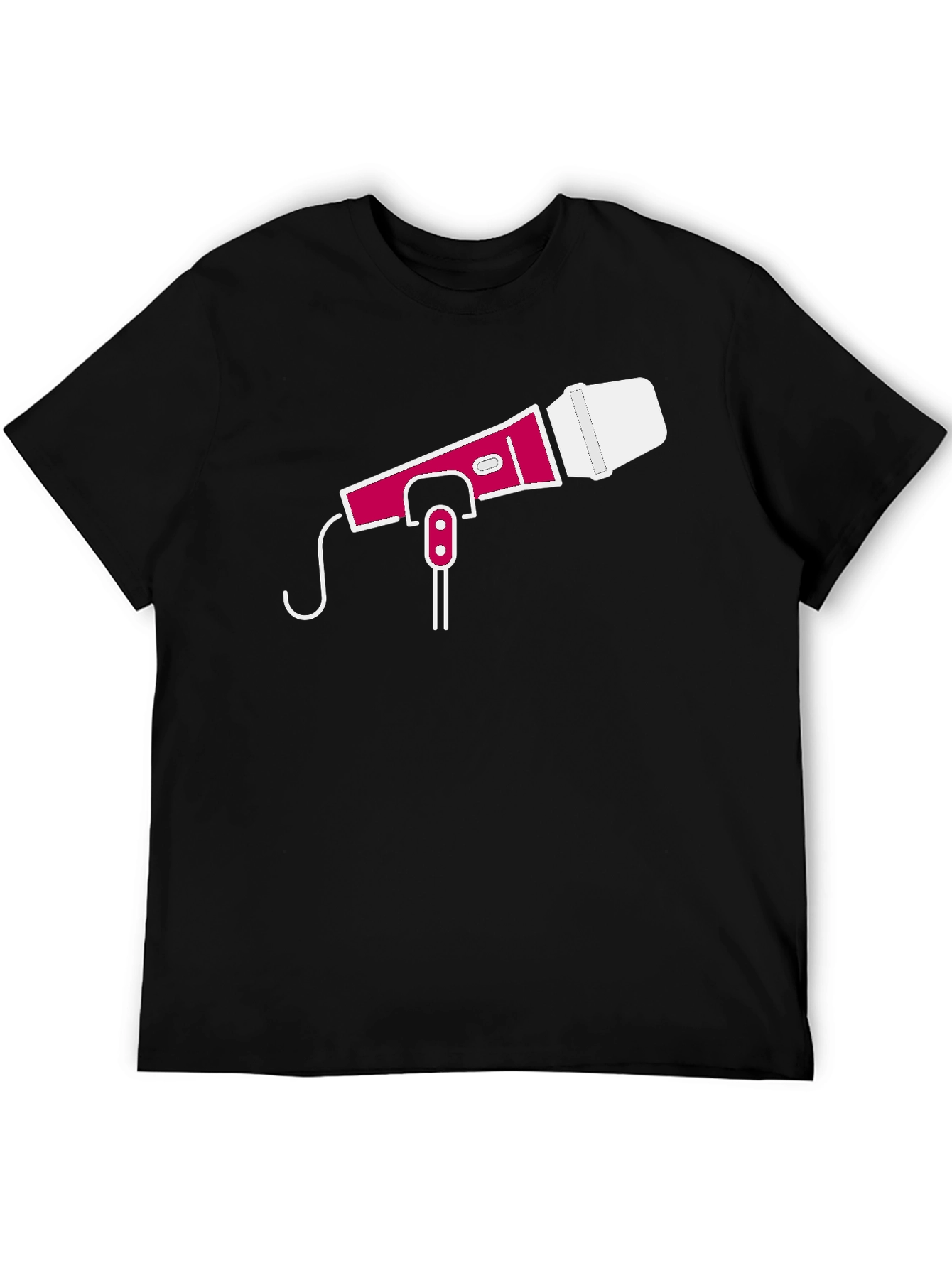 Microphone Graphic Tee - Black Cotton Blend