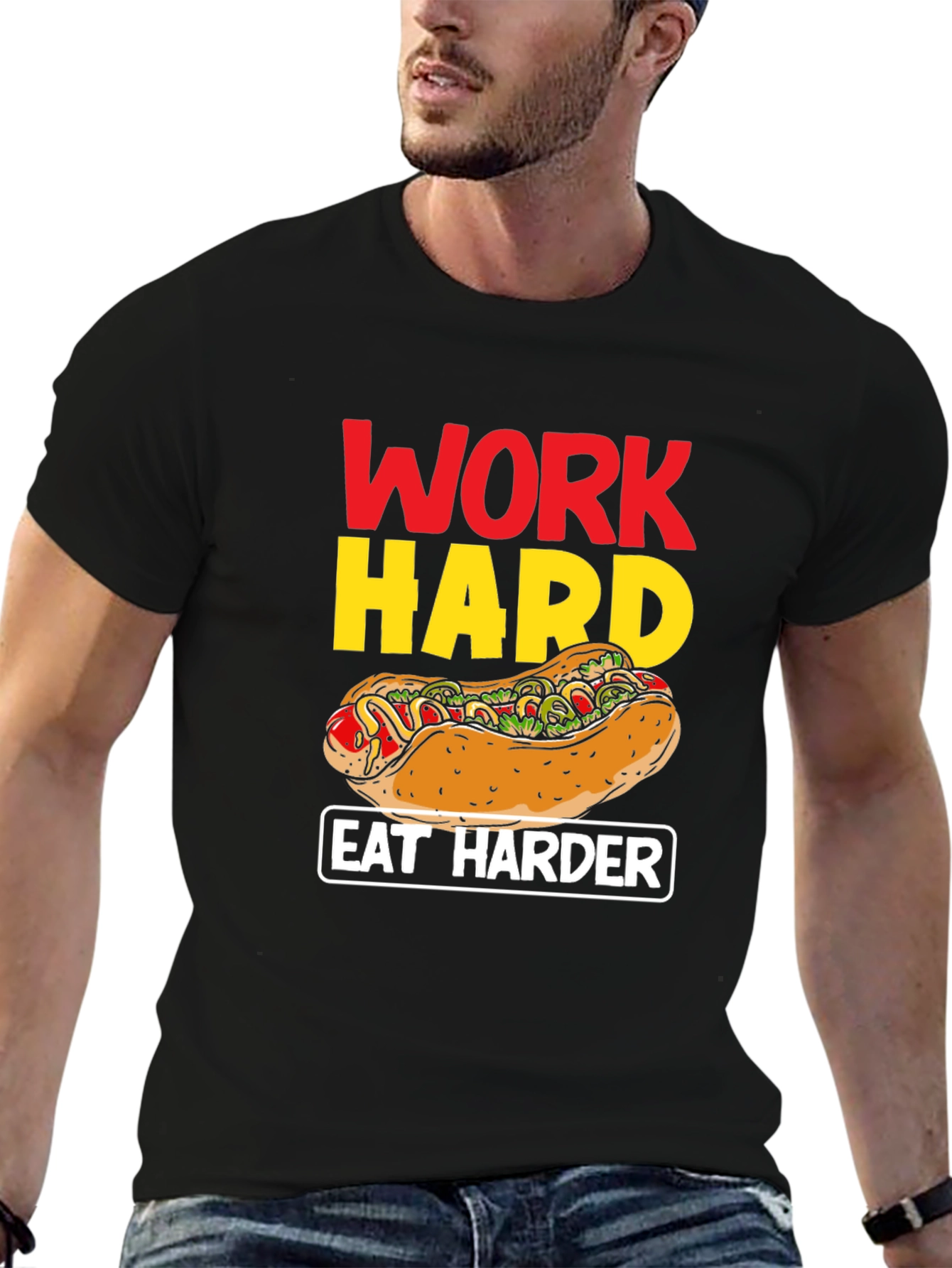 Work Hard Eat Harder Graphic T-Shirt