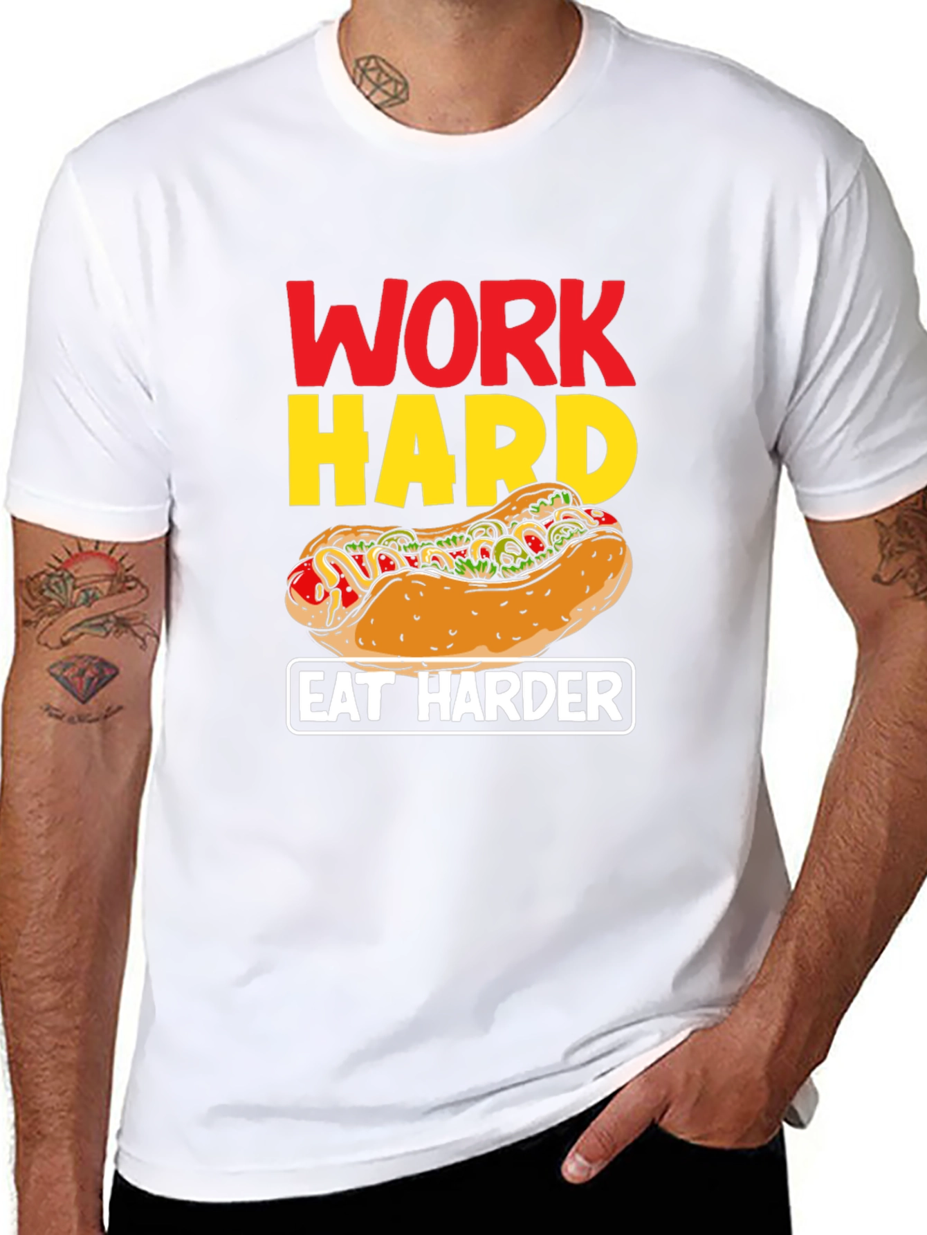 Work Hard Eat Harder Graphic T-Shirt