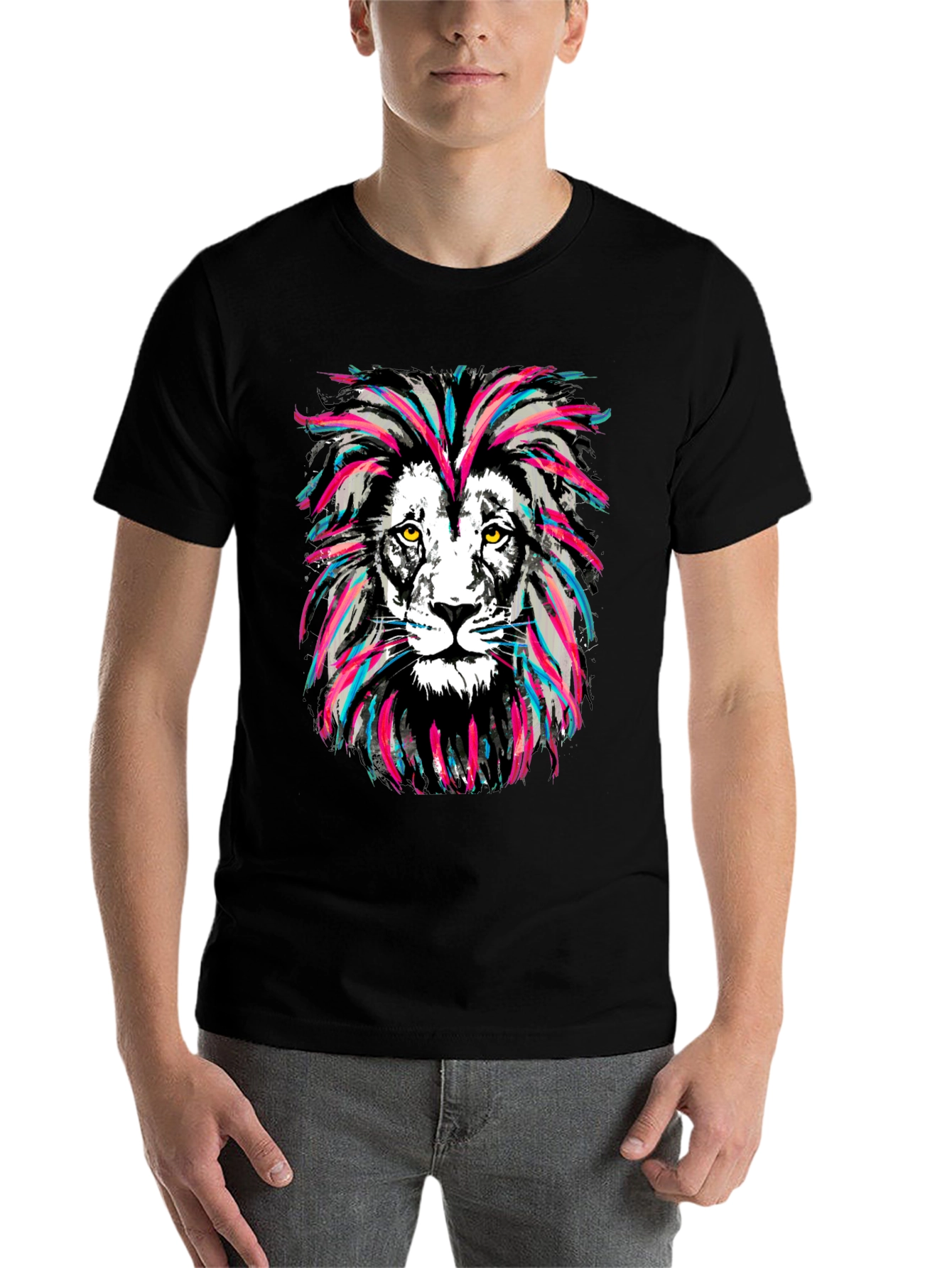 Lion Head Graphic Print Tee