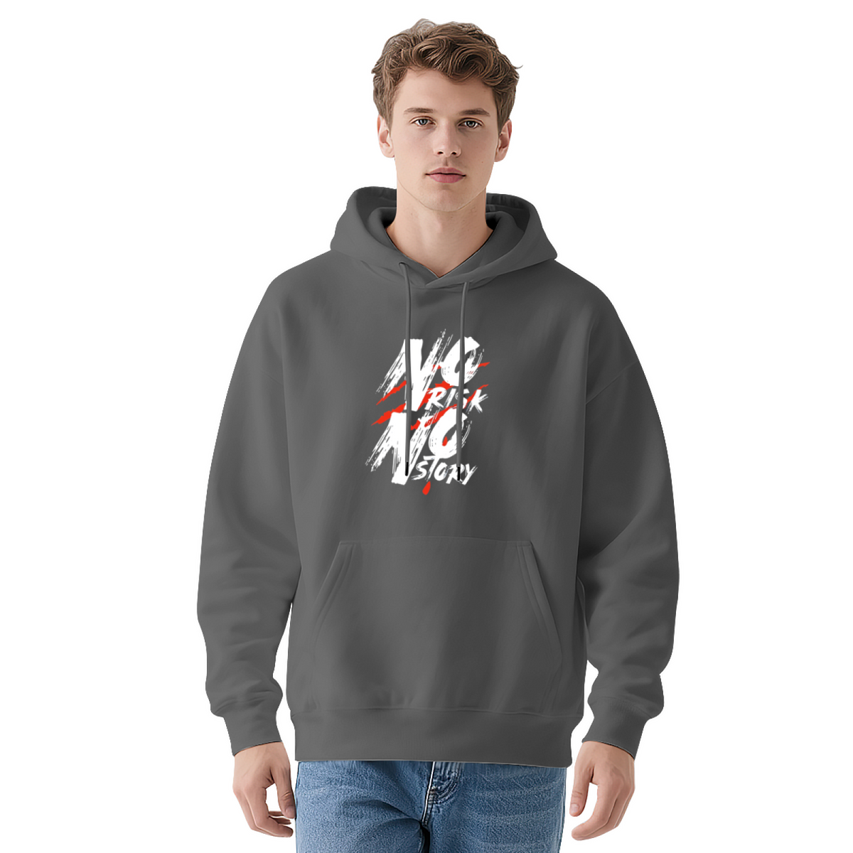 No Pain No Story Motivational Grunge Art Hoodie