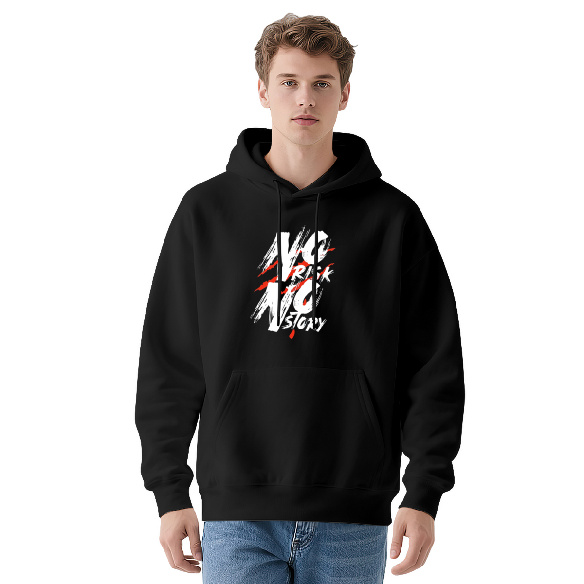 No Pain No Story Motivational Grunge Art Hoodie