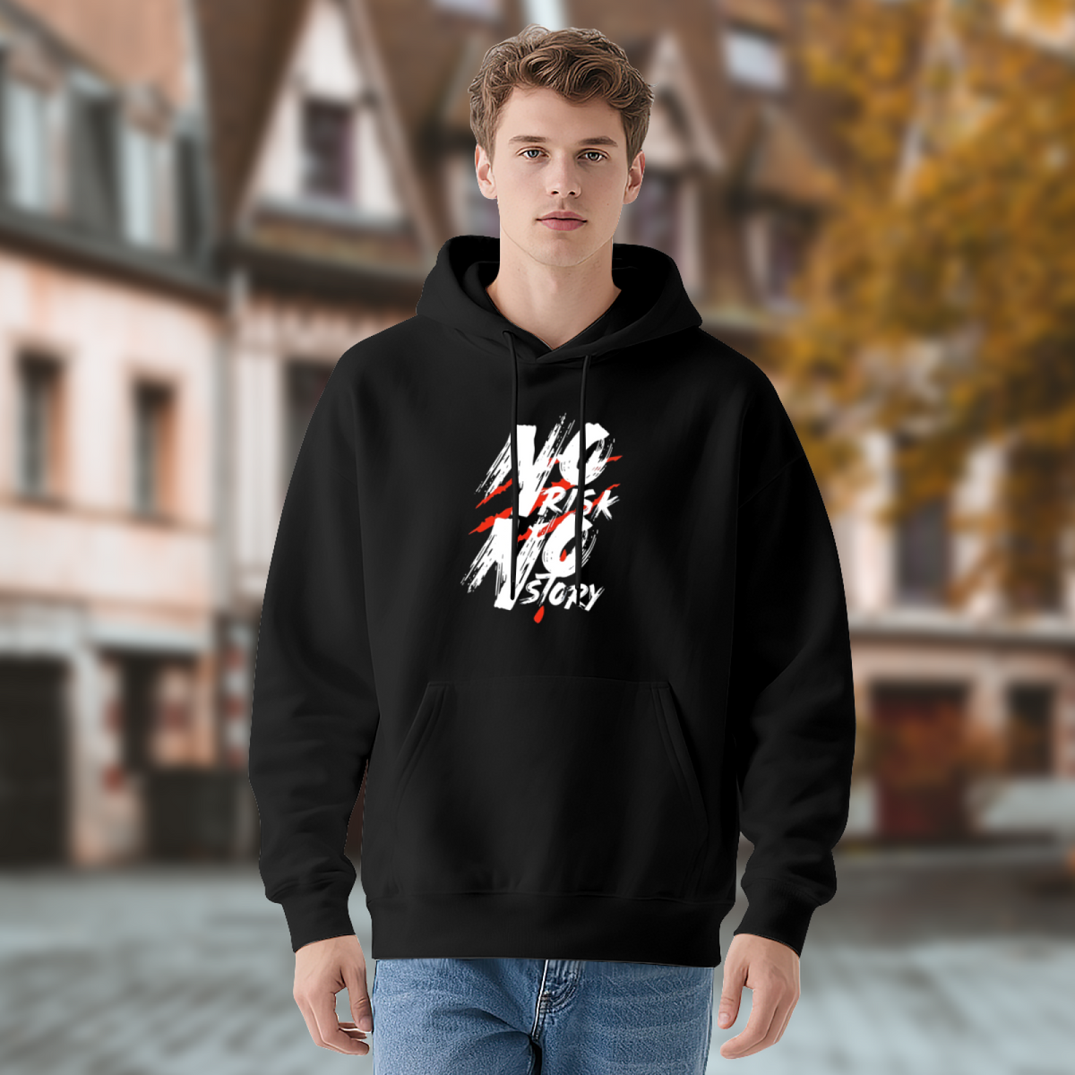 No Pain No Story Motivational Grunge Art Hoodie