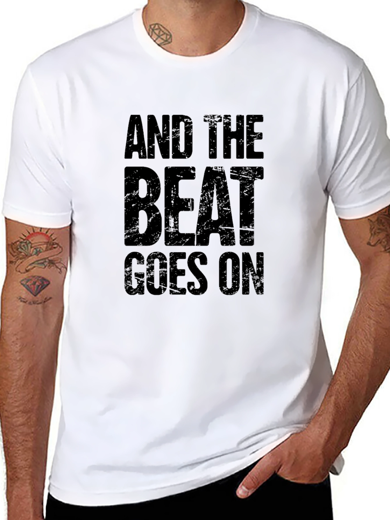 And The Beat Goes On Graphic Tee - Black