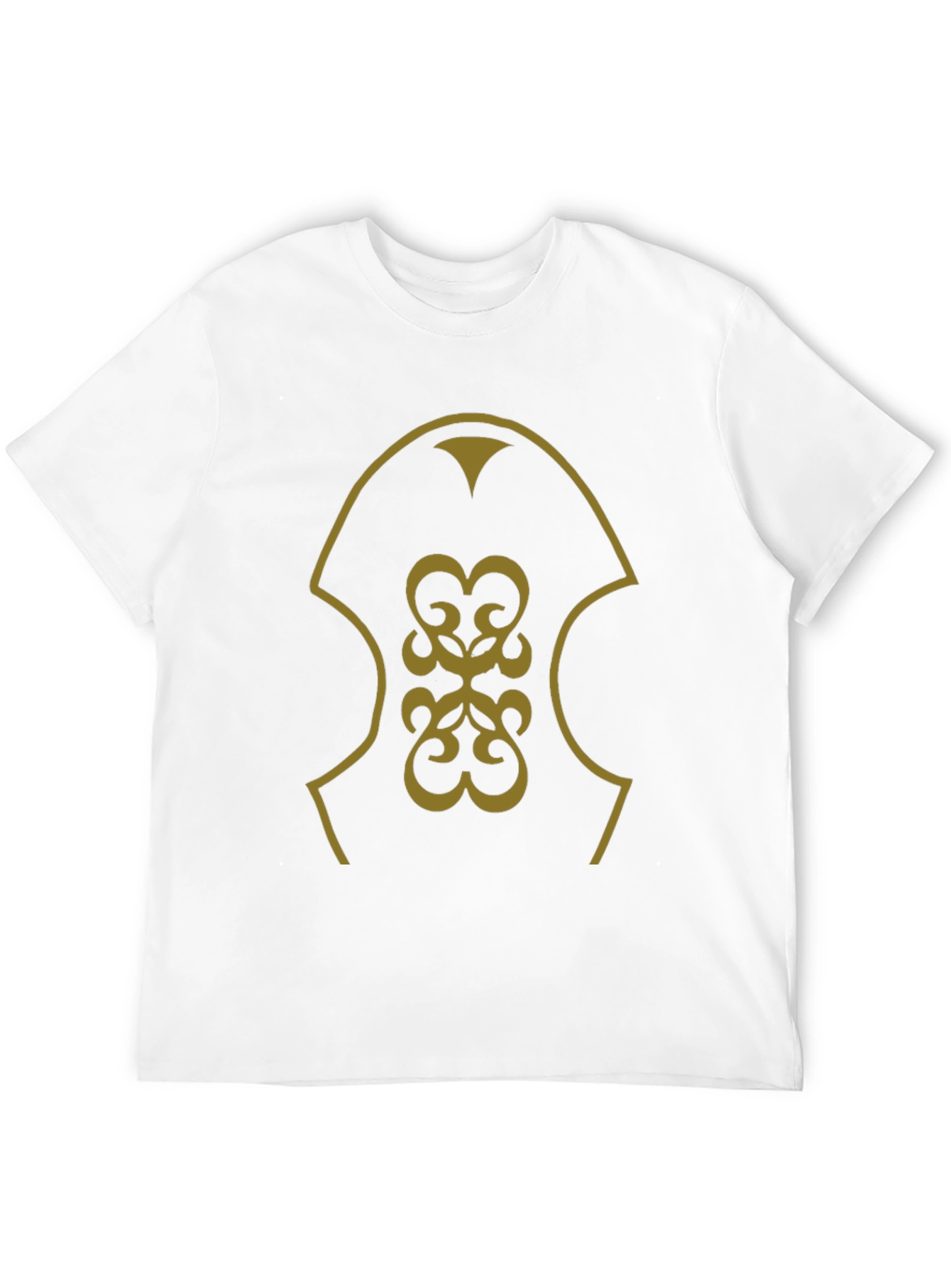 Stylish Black T-Shirt with Gold Emblem Design