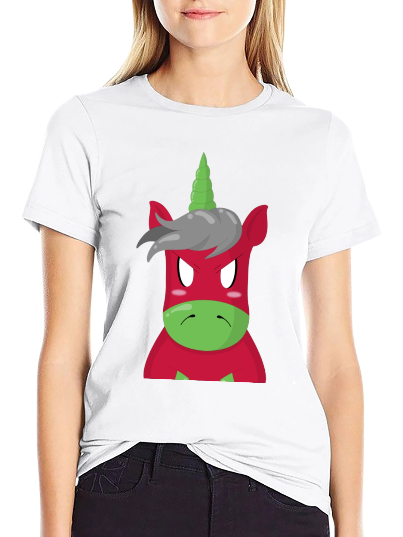 Angry Unicorn Graphic Tee - Black