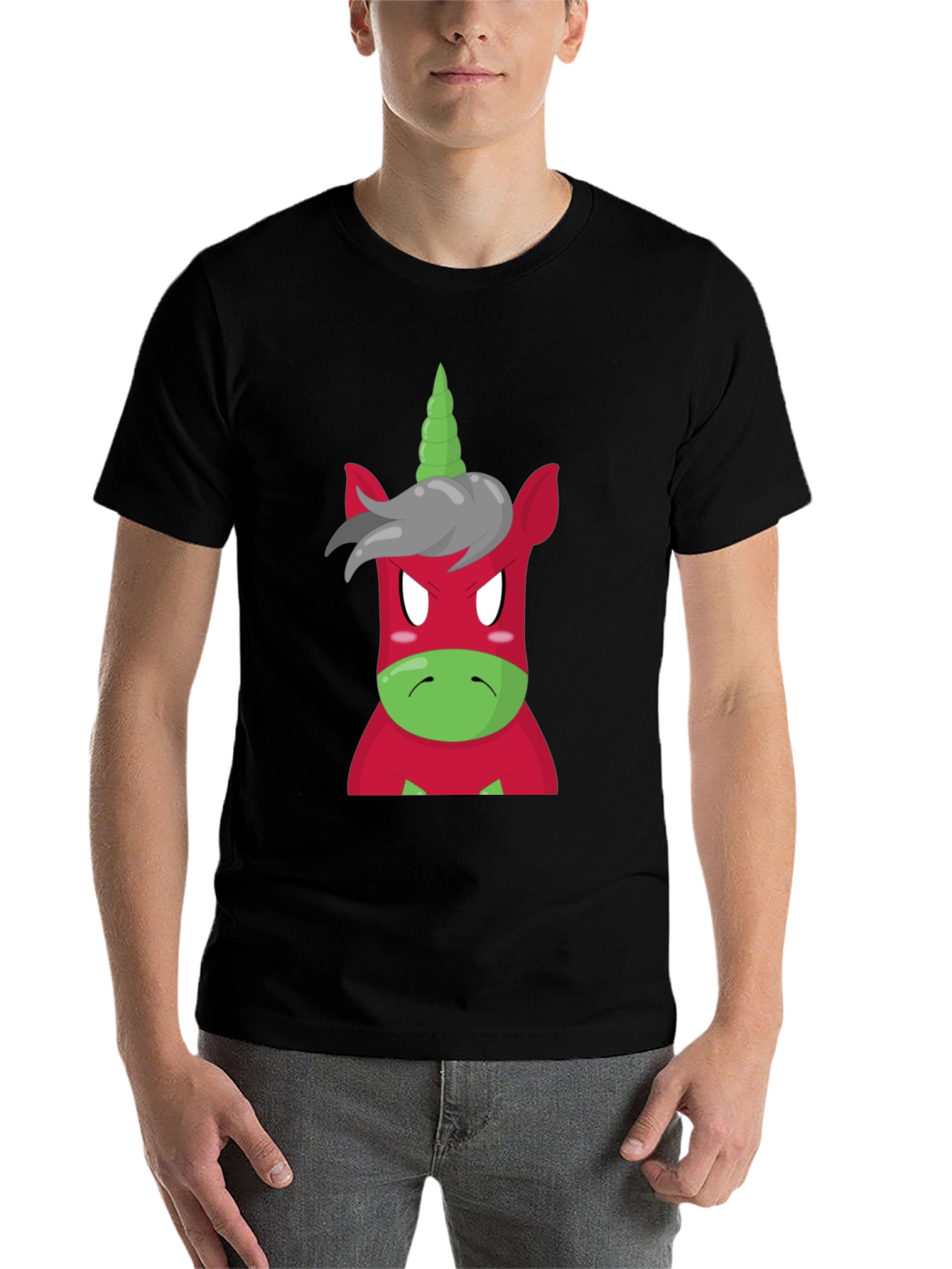 Angry Unicorn Graphic Tee - Black