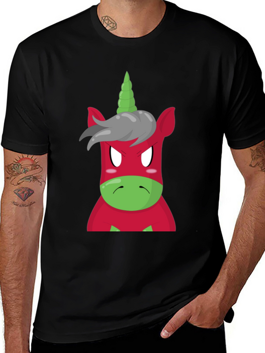 Angry Unicorn Graphic Tee - Black
