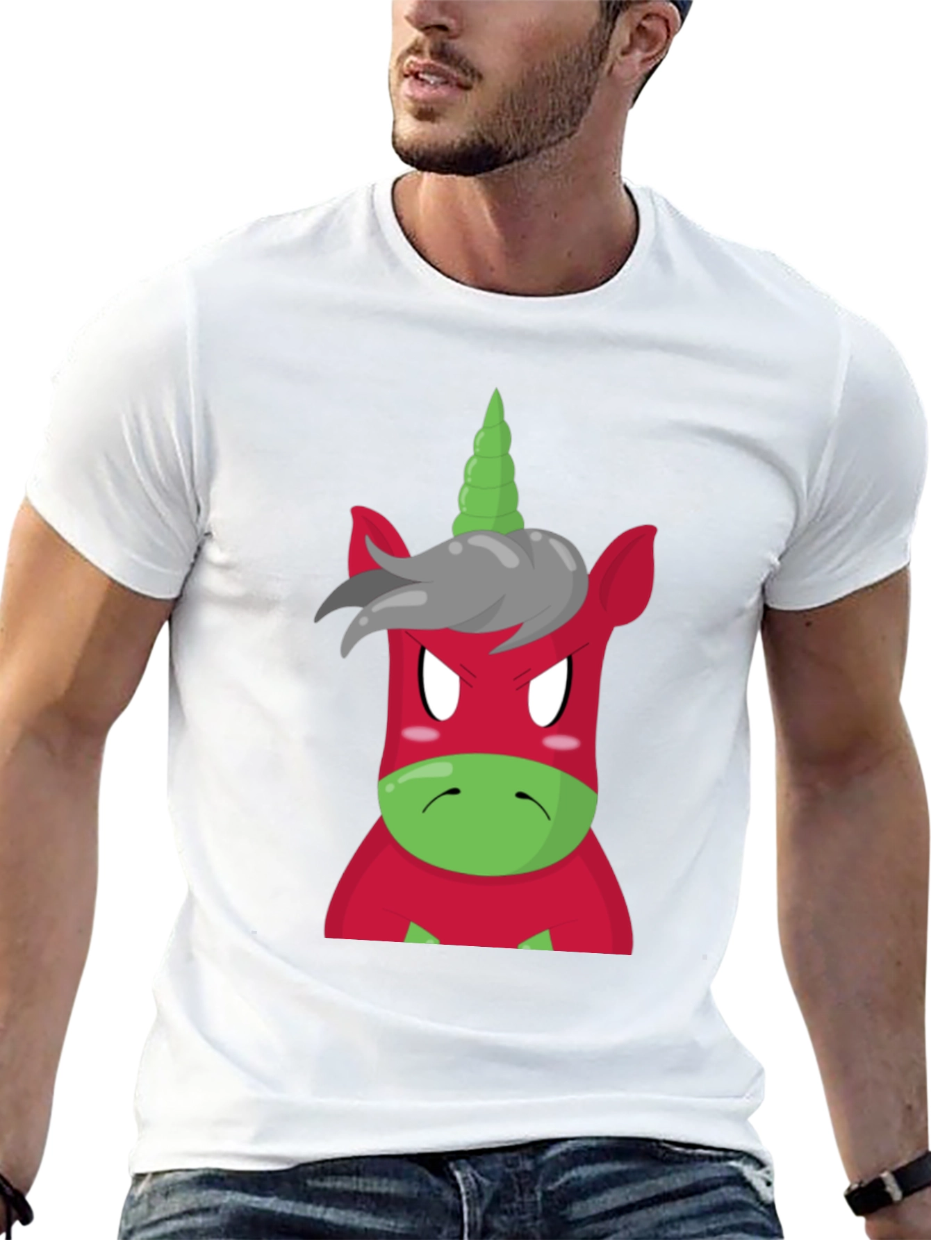 Angry Unicorn Graphic Tee - Black