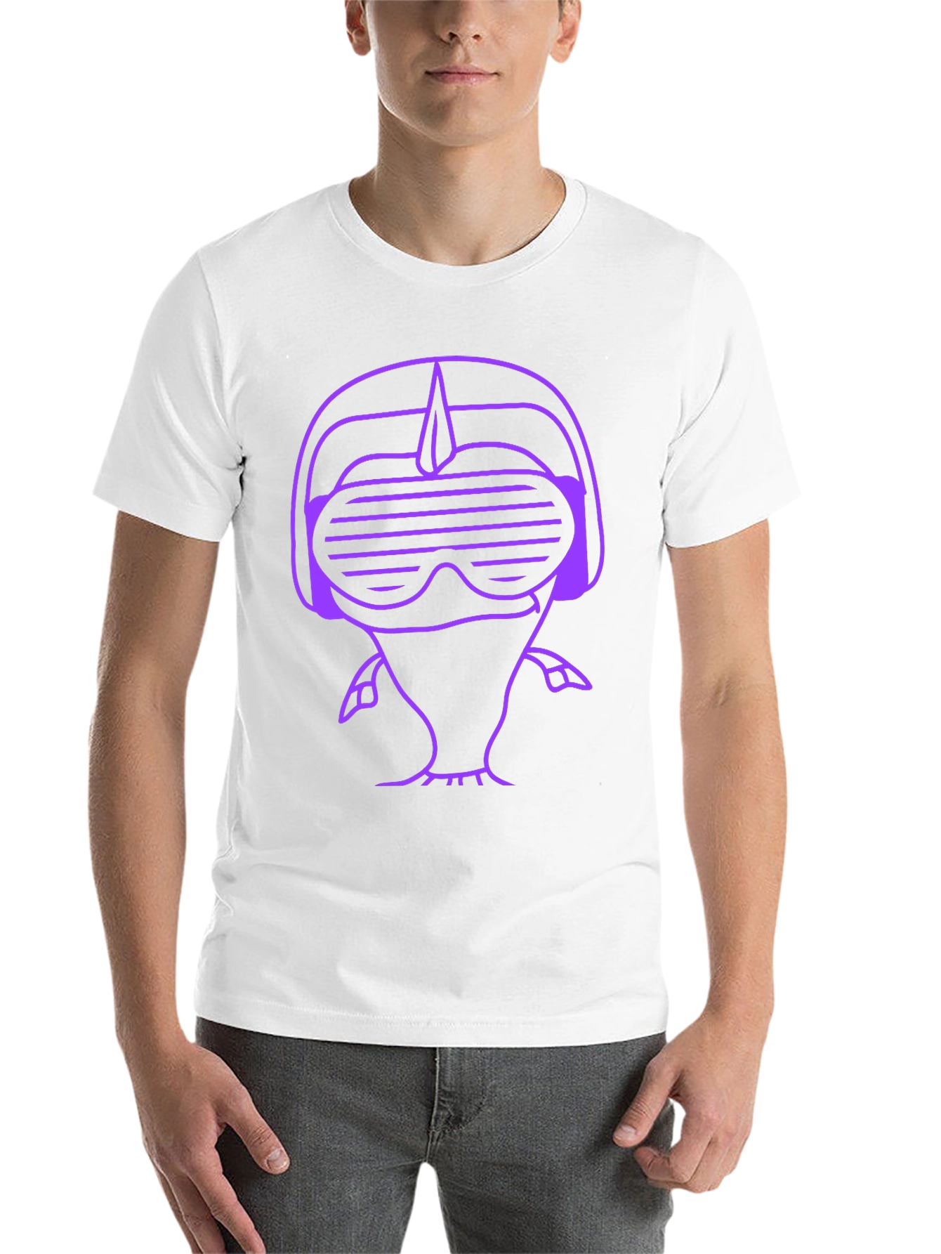 Retro Gamer Purple Graphic Print Black T-Shirt
