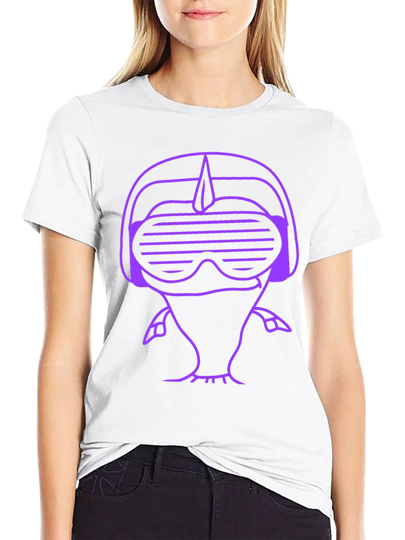 Retro Gamer Purple Graphic Print Black T-Shirt