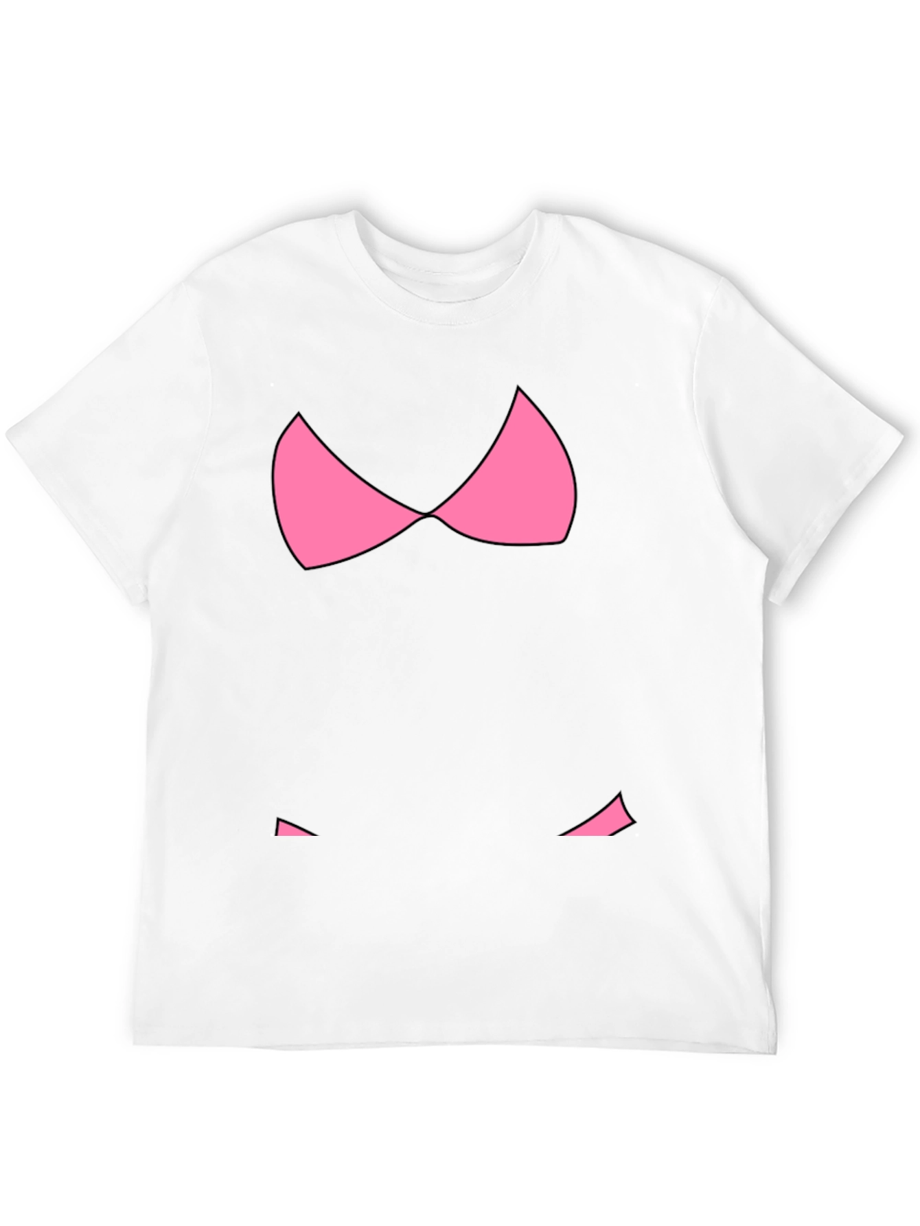 Funny Pink Bikini Top Graphic T-Shirt - Black